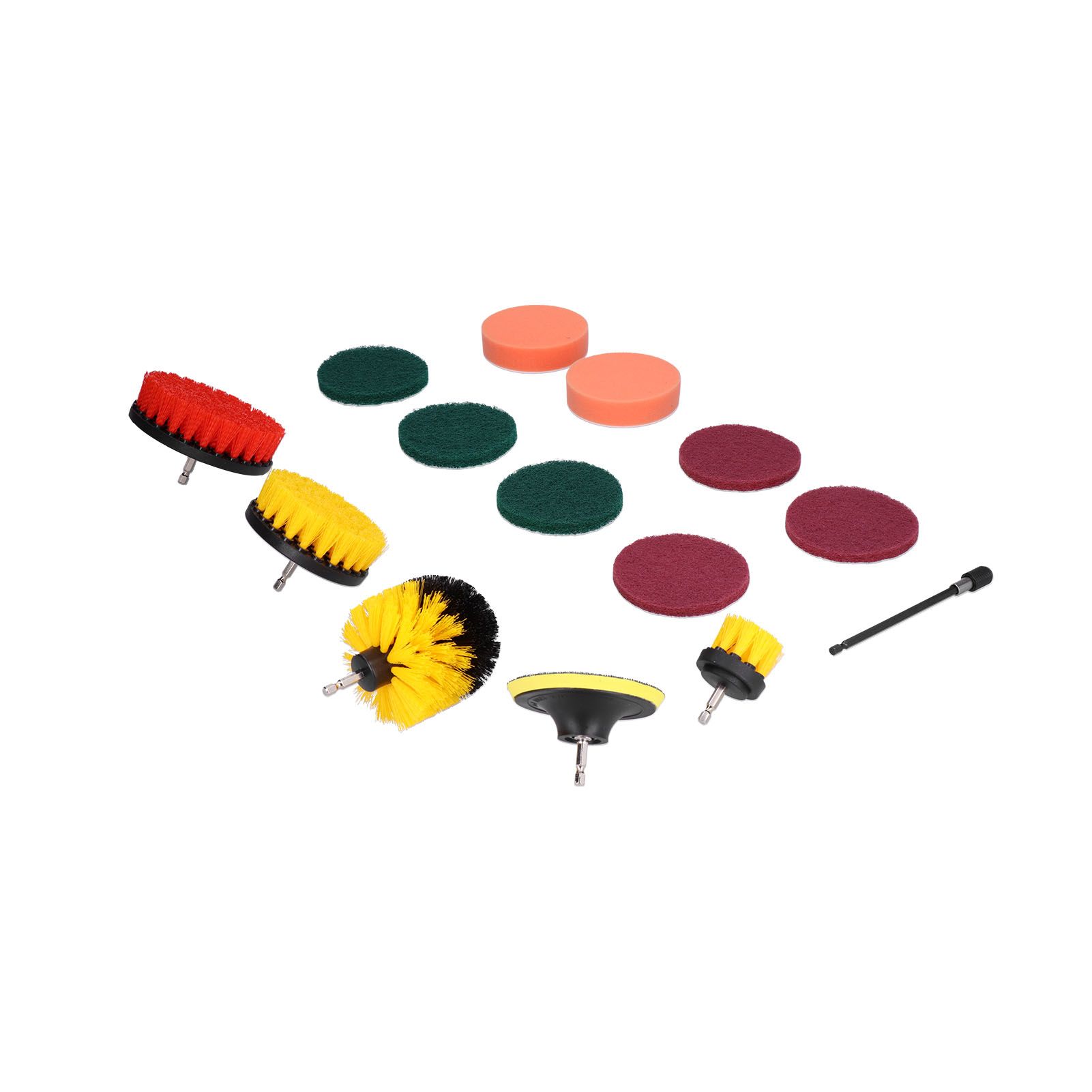 14PCS Drill Brush Attachment Set Power Scrubber Kit Scrub Brush Scrubbing Pads view 6