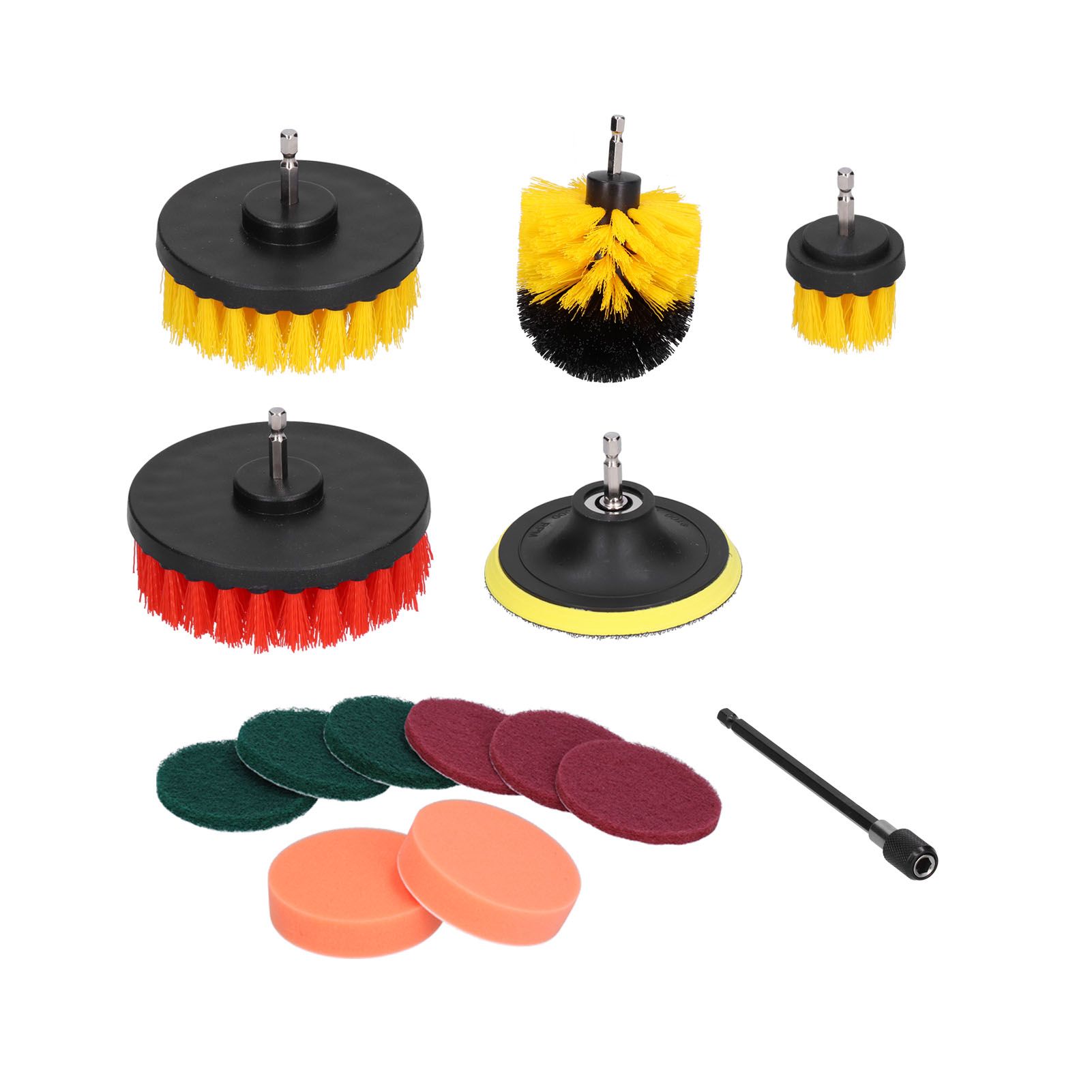 14PCS Drill Brush Attachment Set Power Scrubber Kit Scrub Brush Scrubbing Pads view 7