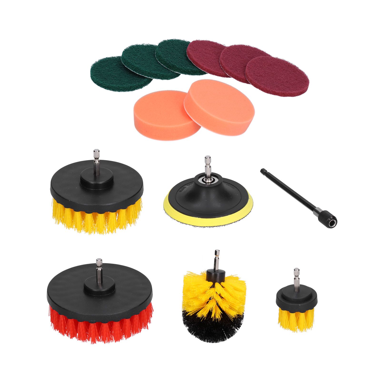 14PCS Drill Brush Attachment Set Power Scrubber Kit Scrub Brush Scrubbing Pads view 8