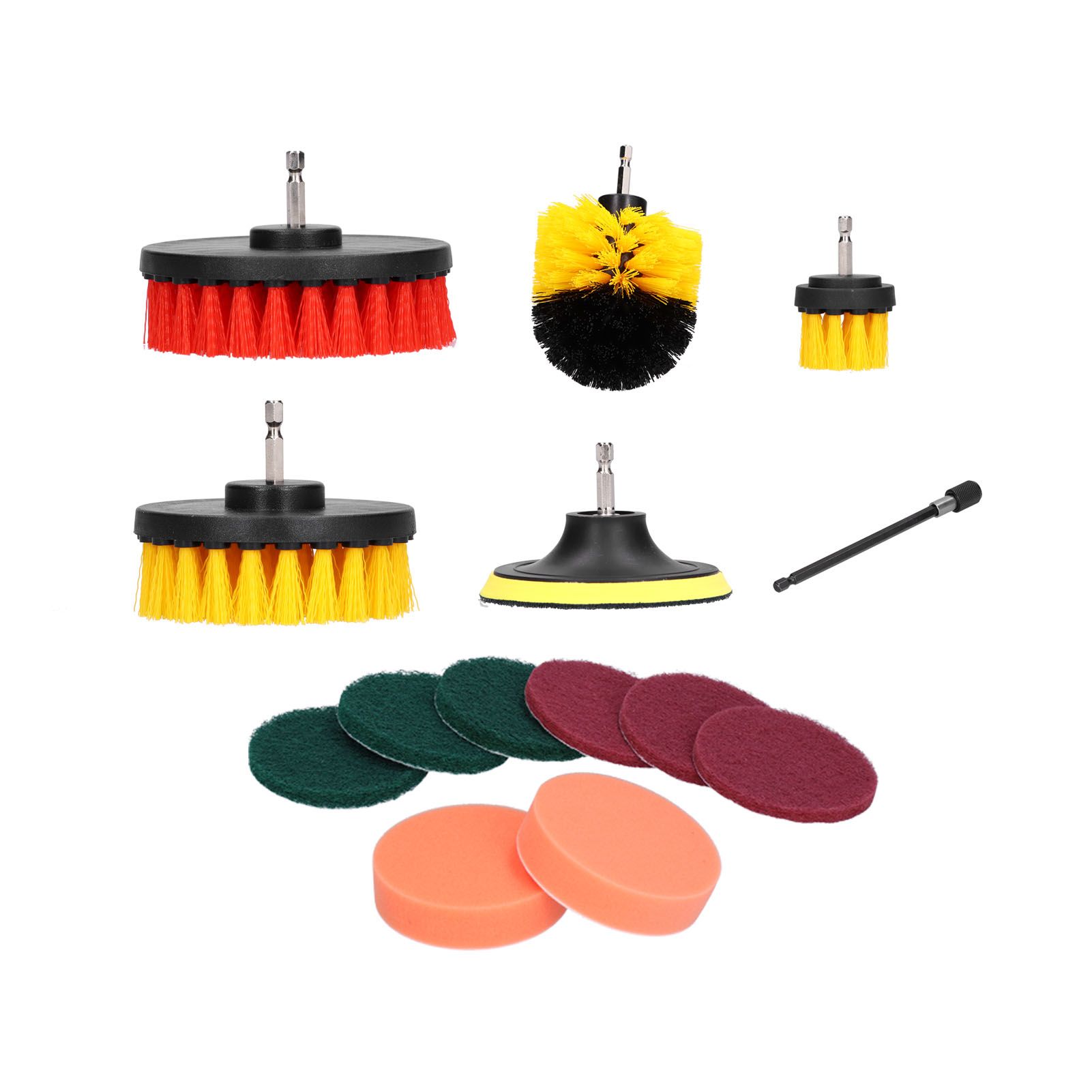 14PCS Drill Brush Attachment Set Power Scrubber Kit Scrub Brush Scrubbing Pads view 9