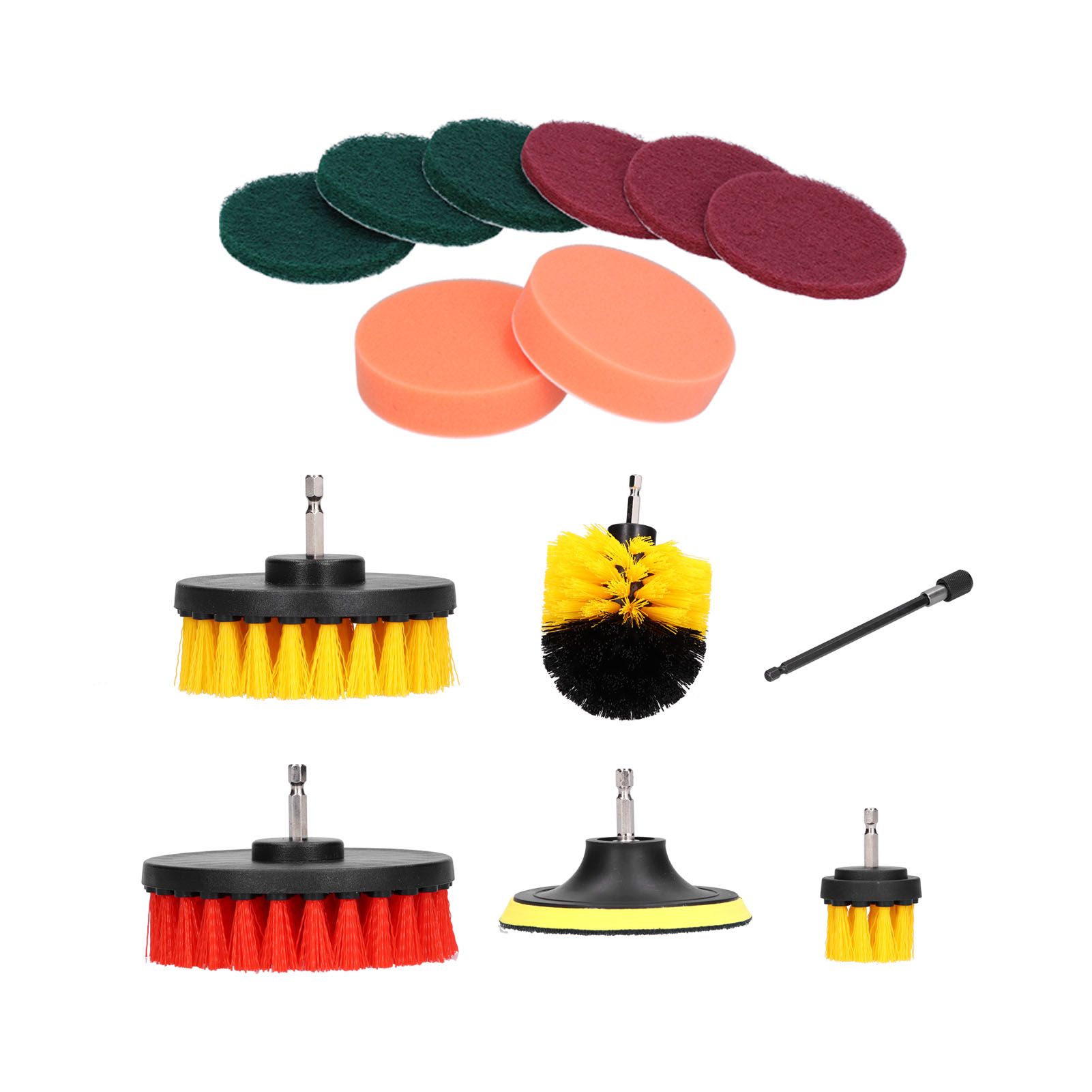 14PCS Drill Brush Attachment Set Power Scrubber Kit Scrub Brush Scrubbing Pads view 10