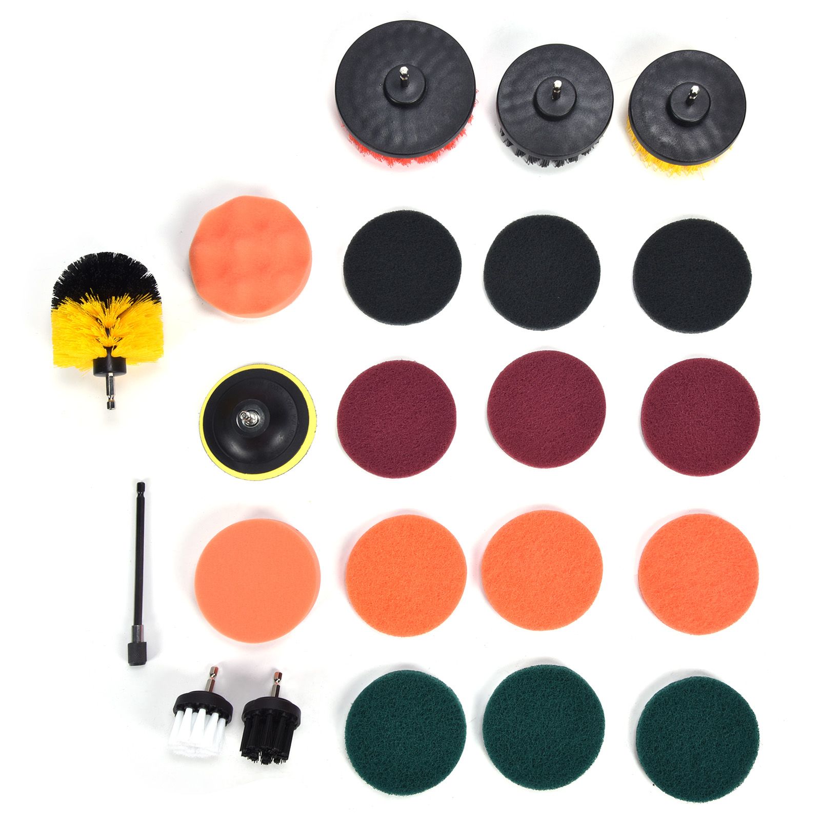 22PCS Drill Brush Attachment Scrub Pads Sponge Scrubber Brush Cleaning for view 2