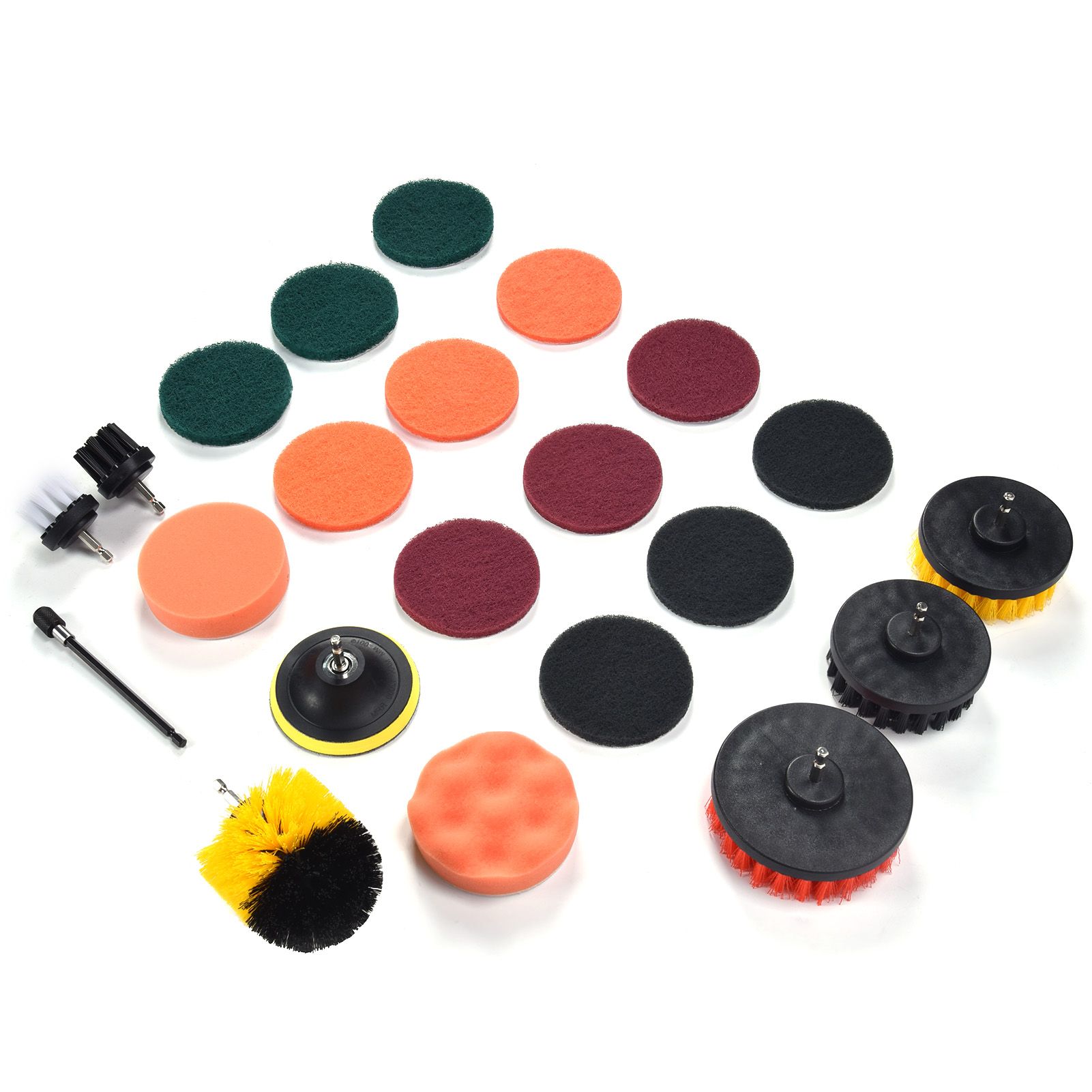 22PCS Drill Brush Attachment Scrub Pads Sponge Scrubber Brush Cleaning for view 3