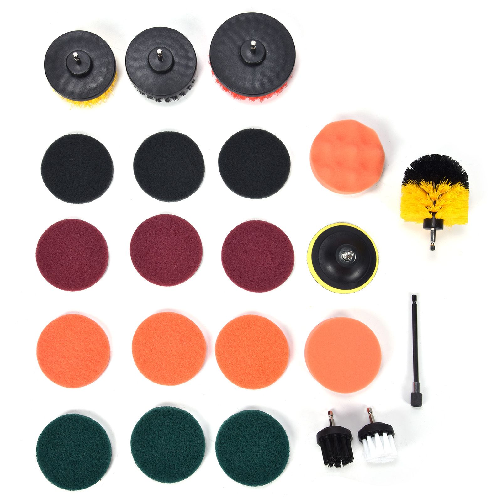 22PCS Drill Brush Attachment Scrub Pads Sponge Scrubber Brush Cleaning for view 4