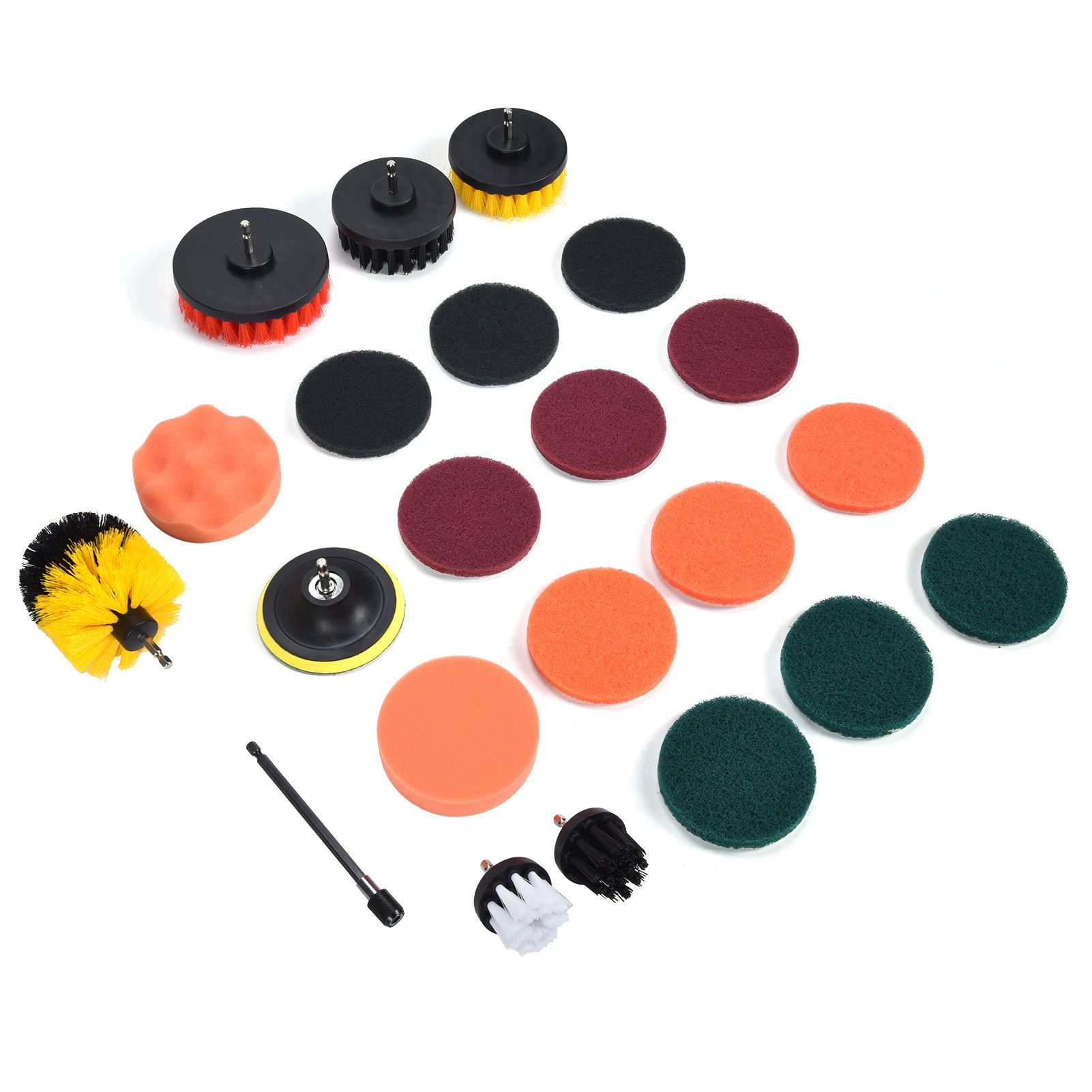 22PCS Drill Brush Attachment Scrub Pads Sponge Scrubber Brush Cleaning for view 6
