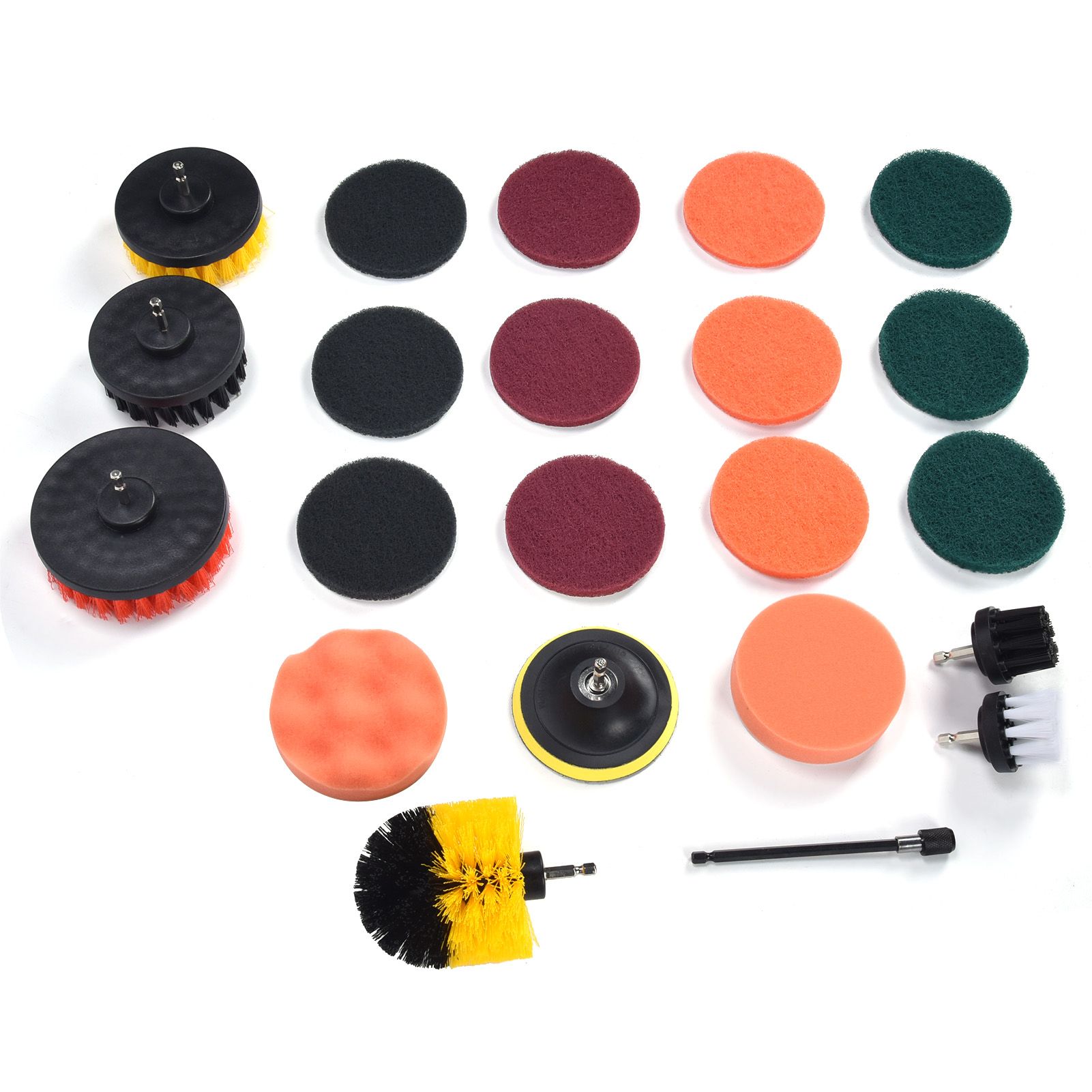 22PCS Drill Brush Attachment Scrub Pads Sponge Scrubber Brush Cleaning for view 7