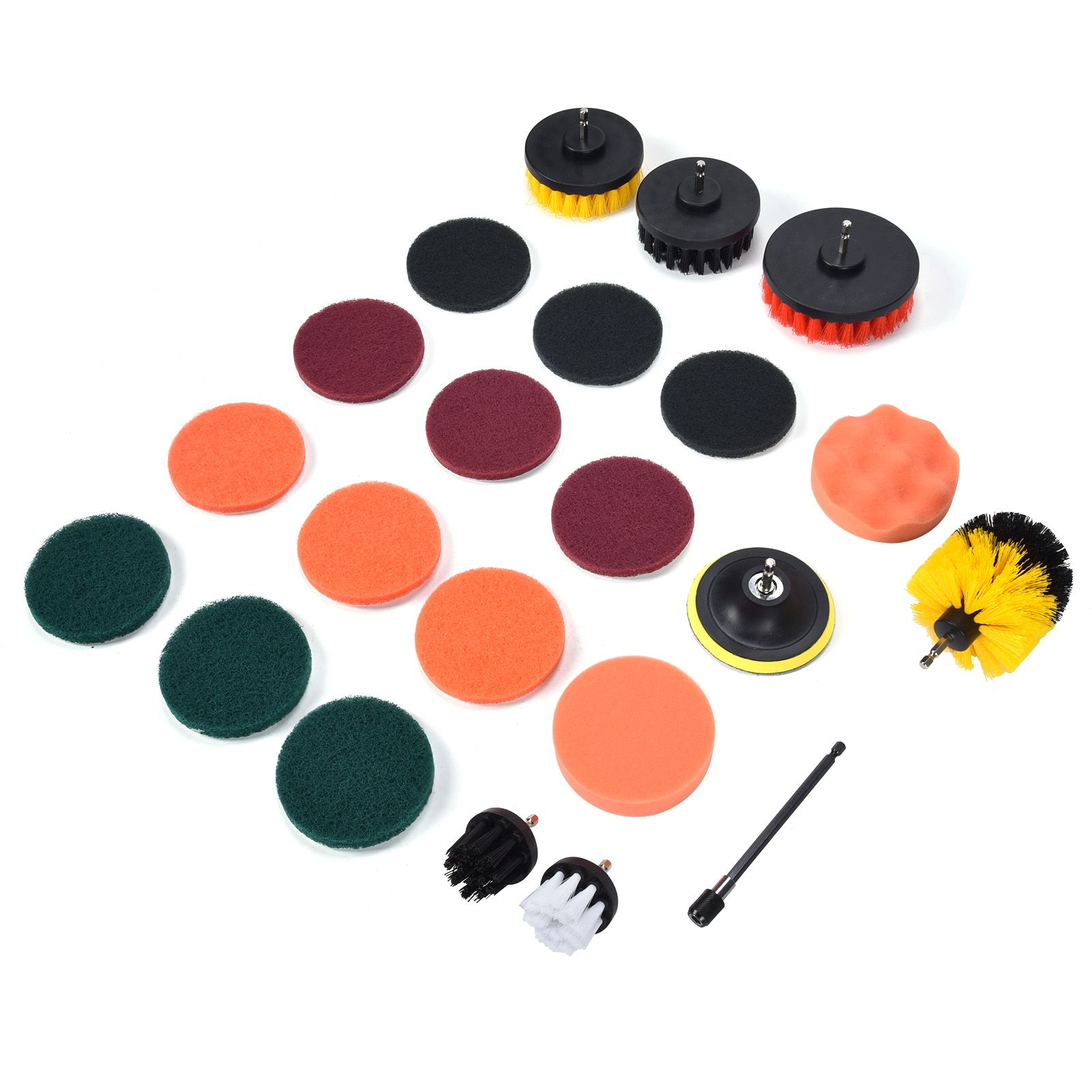 22PCS Drill Brush Attachment Scrub Pads Sponge Scrubber Brush Cleaning for view 8