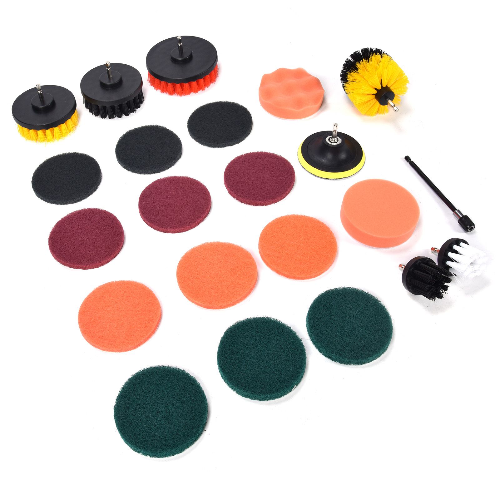22PCS Drill Brush Attachment Scrub Pads Sponge Scrubber Brush Cleaning for view 9
