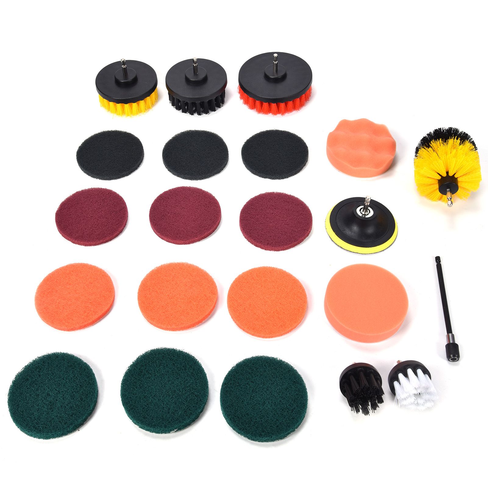 22PCS Drill Brush Attachment Scrub Pads Sponge Scrubber Brush Cleaning for view 10