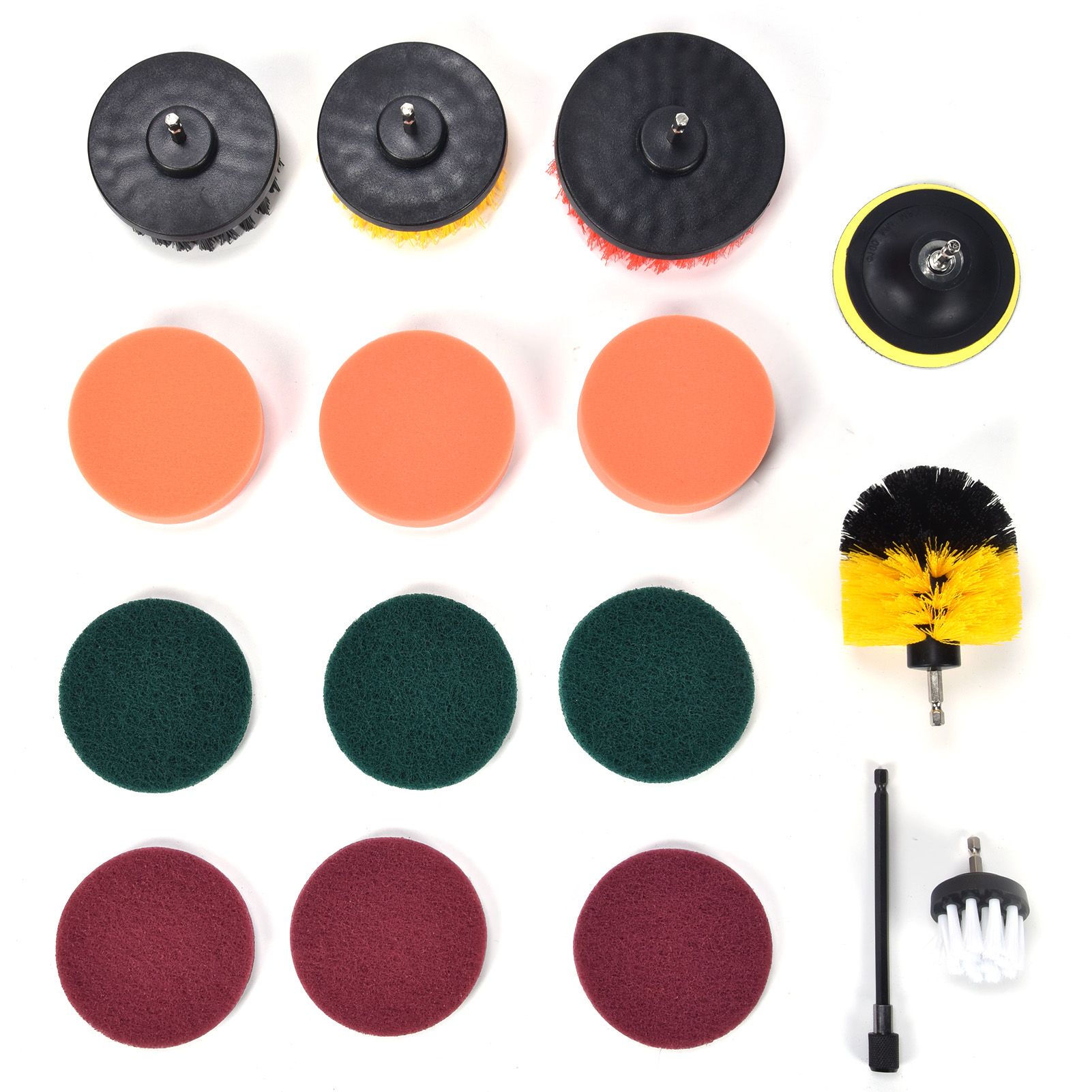 16PCS Drill Brush Attachment Set Scrub Pads Sponge Cleaning Brush for Wall view 2