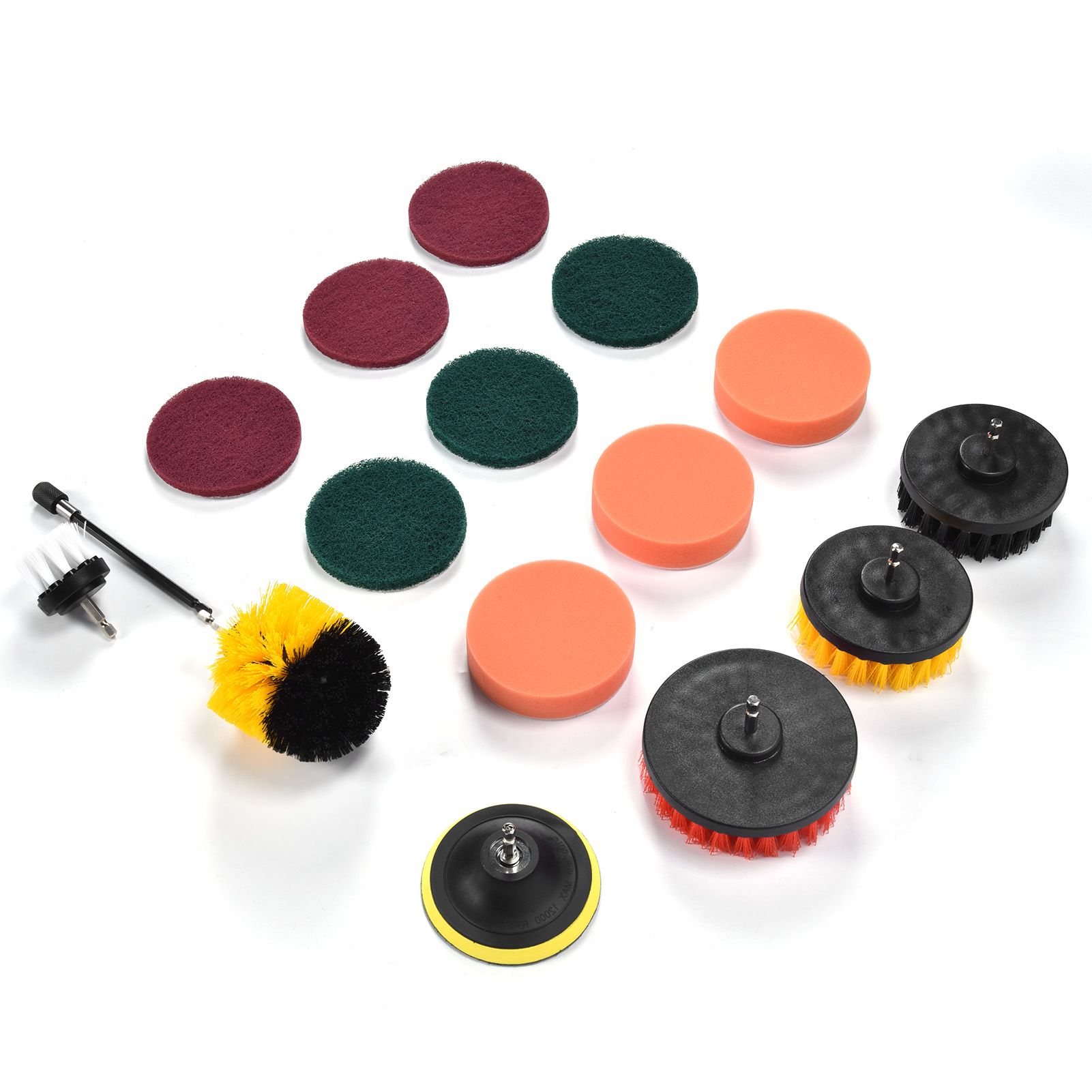 16PCS Drill Brush Attachment Set Scrub Pads Sponge Cleaning Brush for Wall view 3