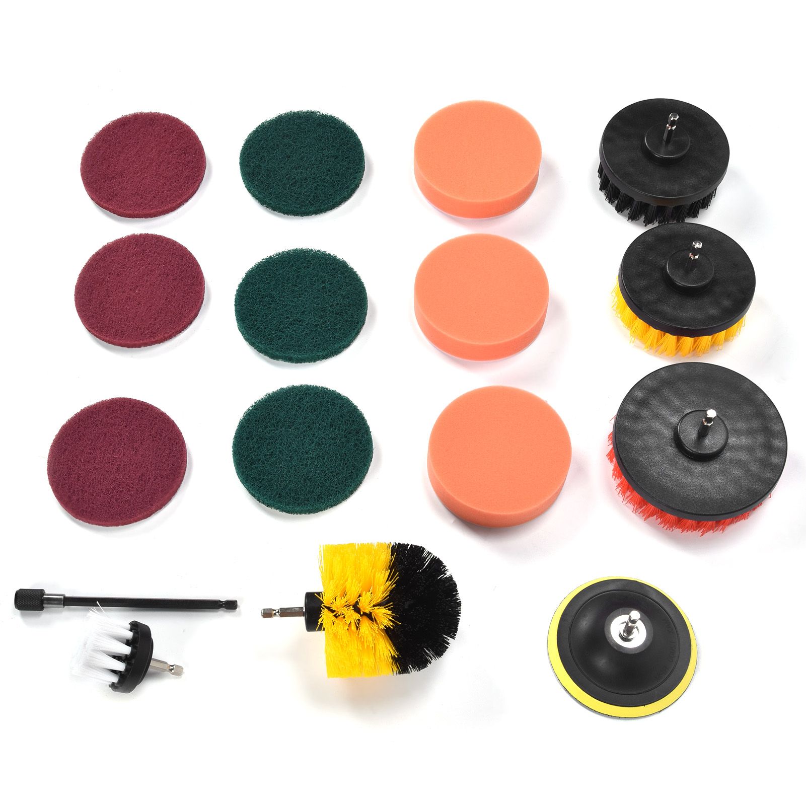 16PCS Drill Brush Attachment Set Scrub Pads Sponge Cleaning Brush for Wall view 4