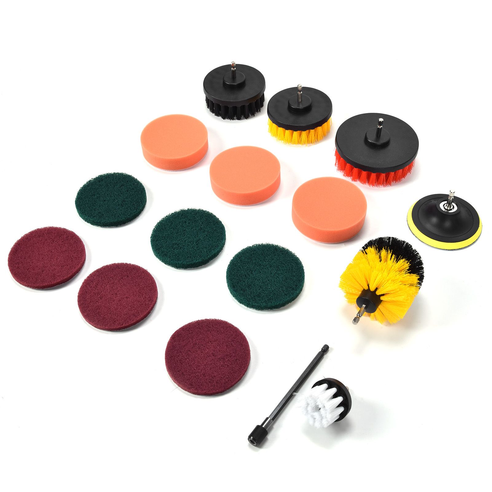 16PCS Drill Brush Attachment Set Scrub Pads Sponge Cleaning Brush for Wall view 5