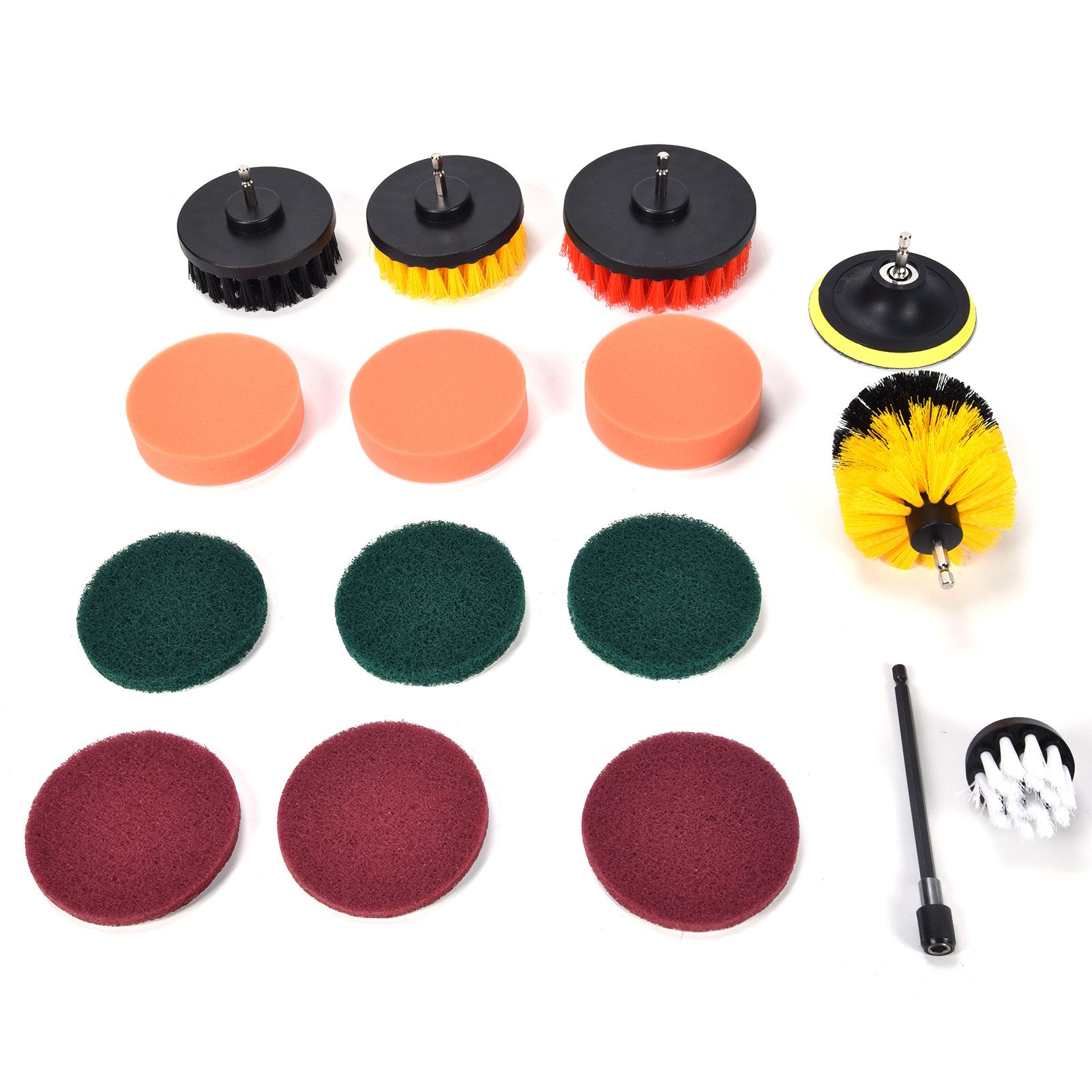 16PCS Drill Brush Attachment Set Scrub Pads Sponge Cleaning Brush for Wall view 7