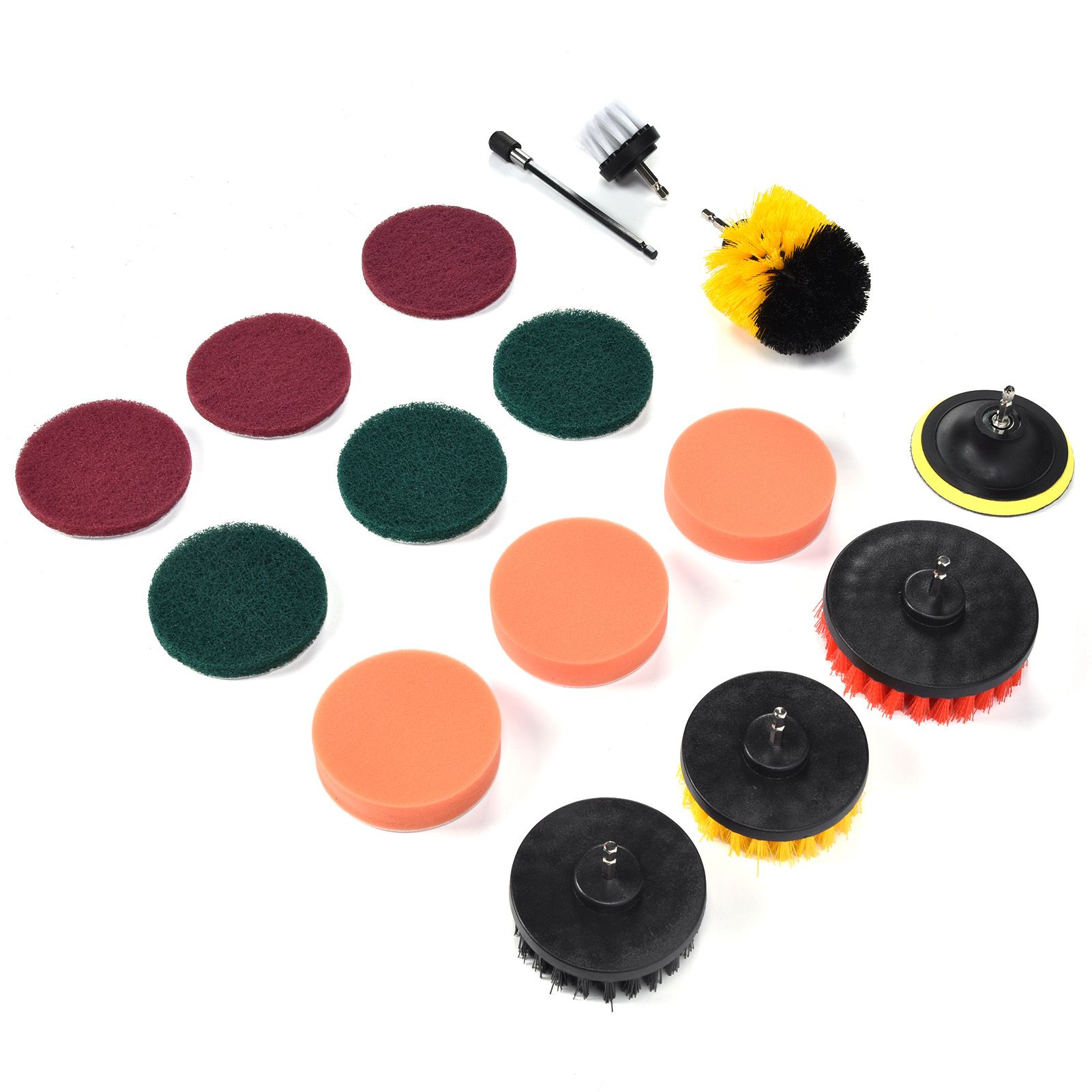 16PCS Drill Brush Attachment Set Scrub Pads Sponge Cleaning Brush for Wall view 9
