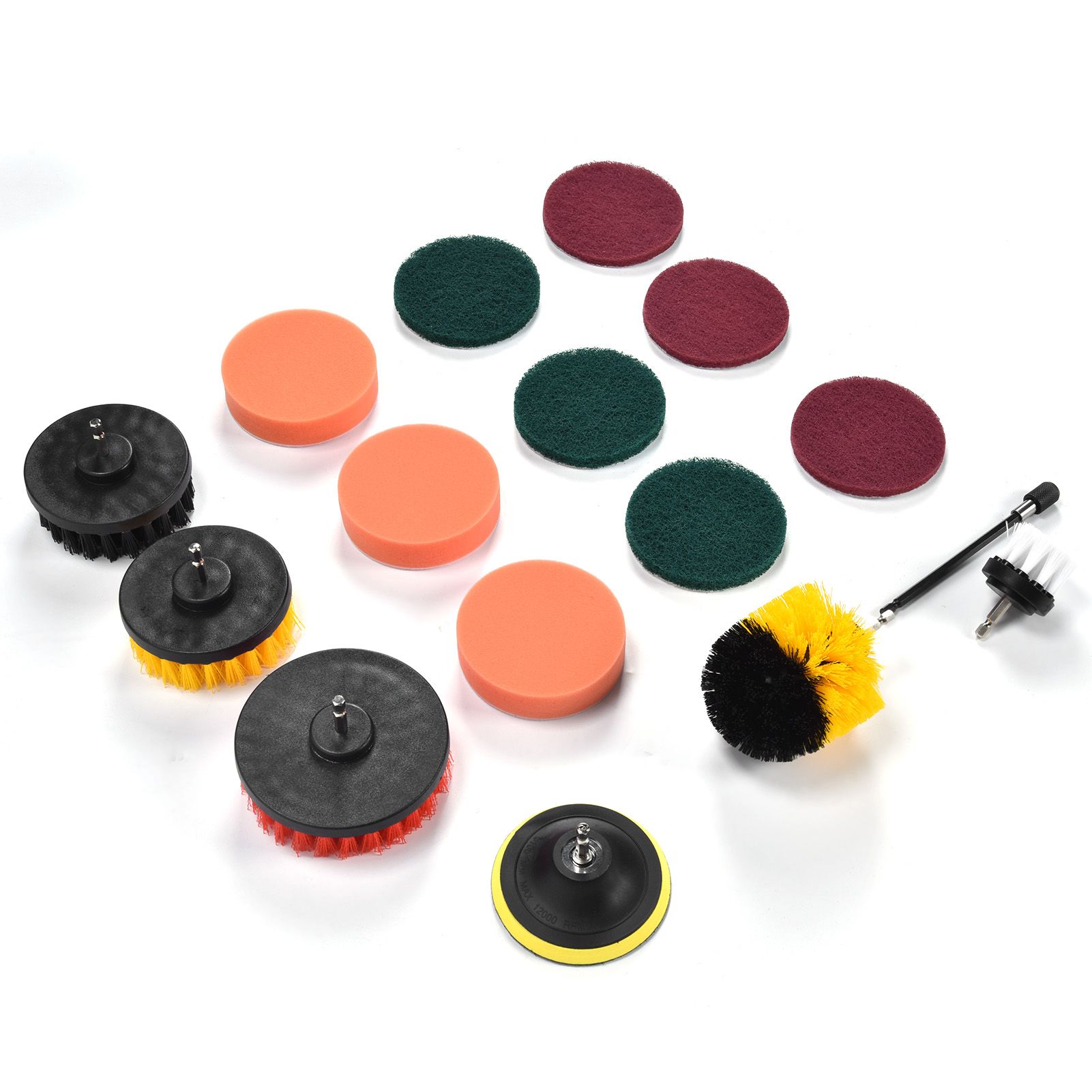 16PCS Drill Brush Attachment Set Scrub Pads Sponge Cleaning Brush for Wall view 10
