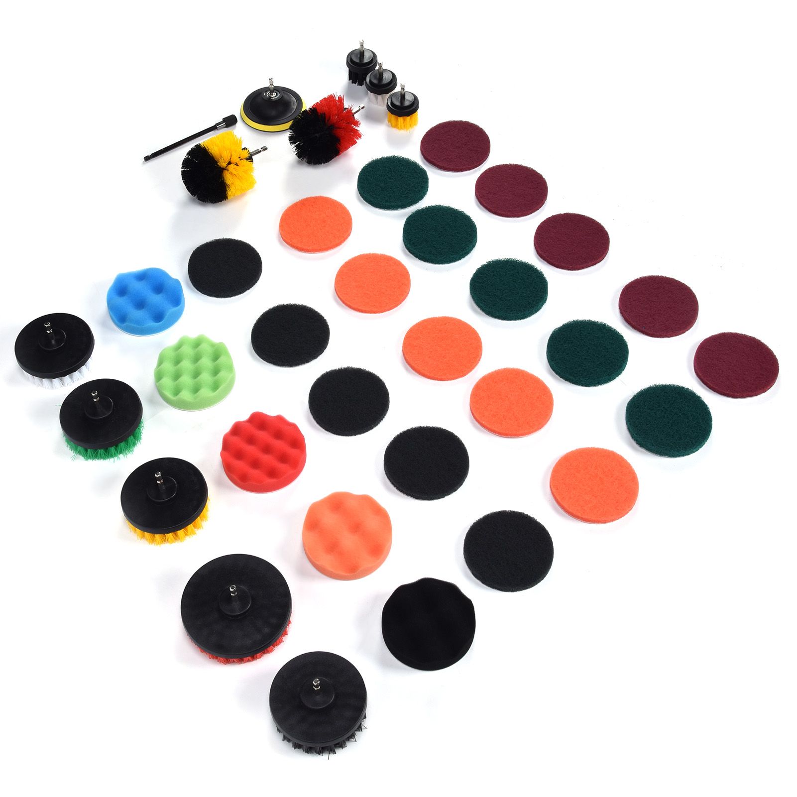 37PCS Drill Brush Attachments Set Scrub Pads and Sponge Power Scrubber Brush