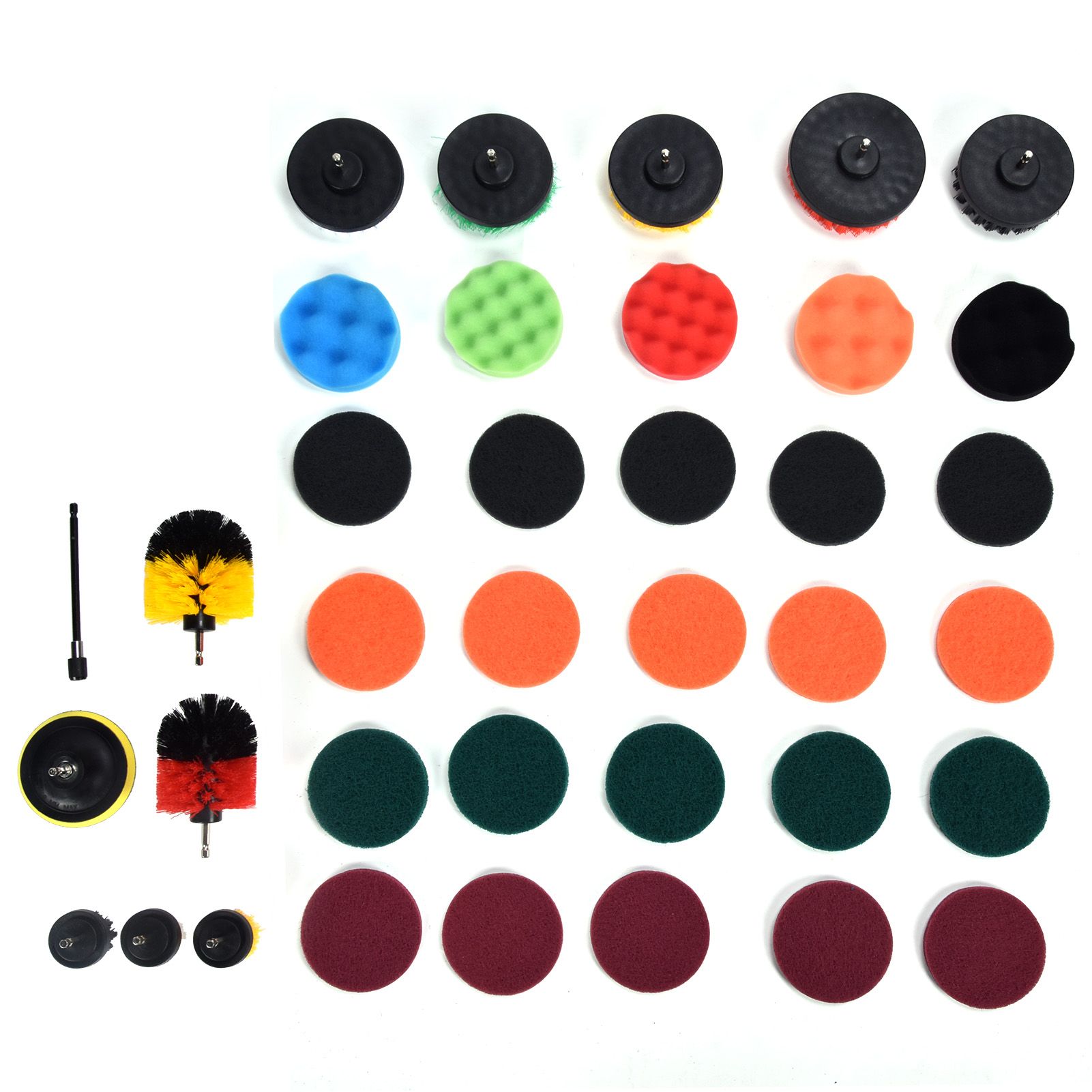 37PCS Drill Brush Attachments Set Scrub Pads and Sponge Power Scrubber Brush view 2