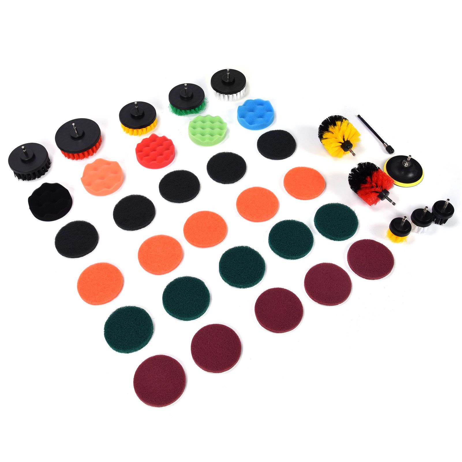 37PCS Drill Brush Attachments Set Scrub Pads and Sponge Power Scrubber Brush view 3