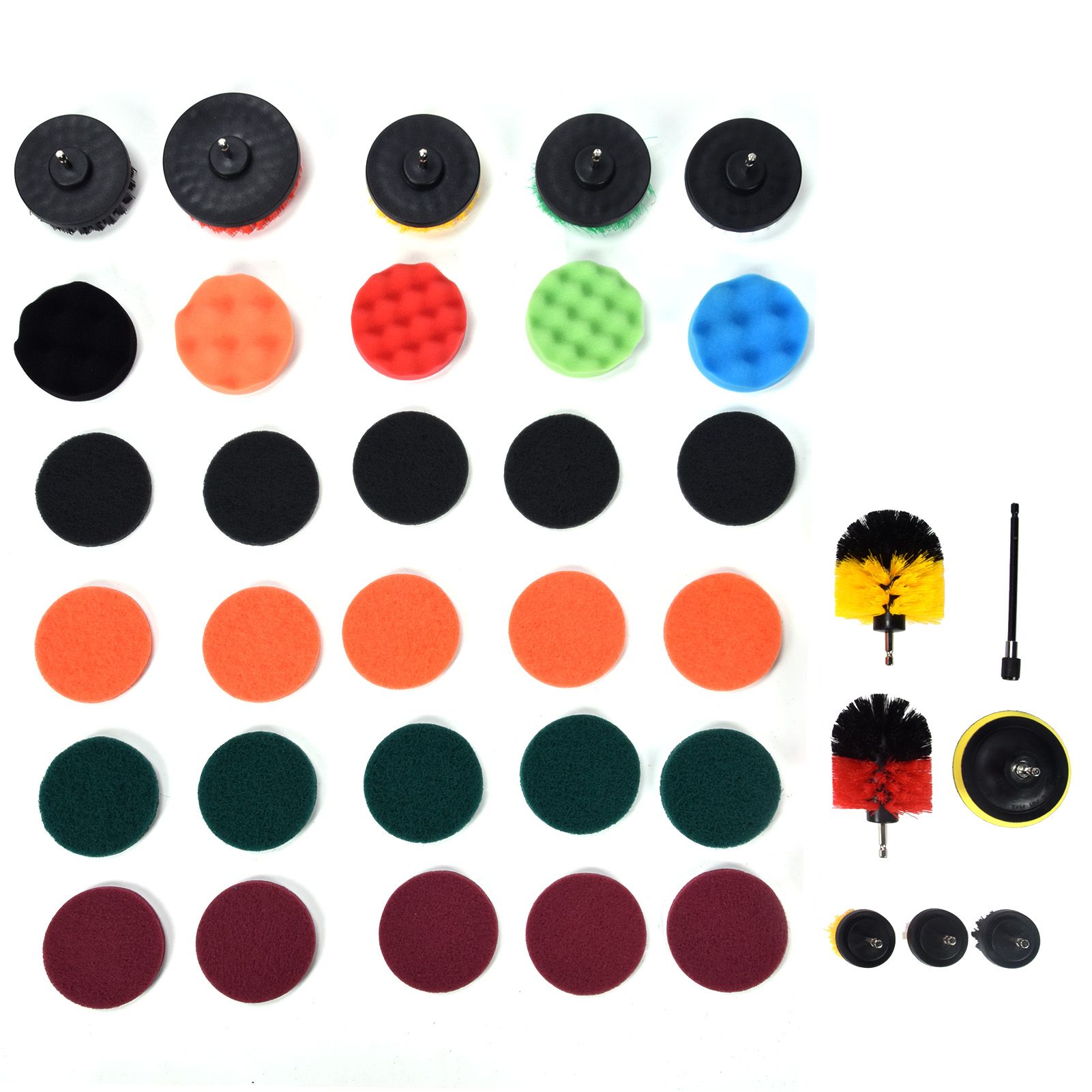 37PCS Drill Brush Attachments Set Scrub Pads and Sponge Power Scrubber Brush view 5