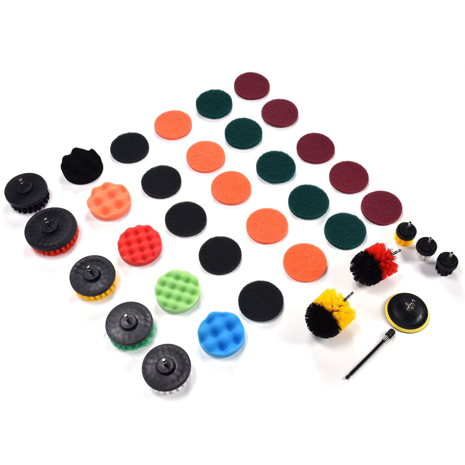 37PCS Drill Brush Attachments Set Scrub Pads and Sponge Power Scrubber Brush view 7