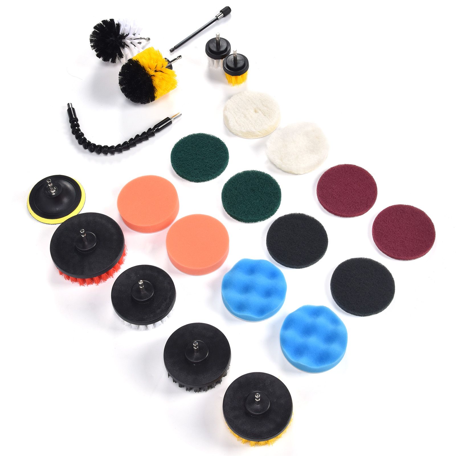 23PCS Drill Brush Attachment Set for Household Cleaning with Brushes Scouring