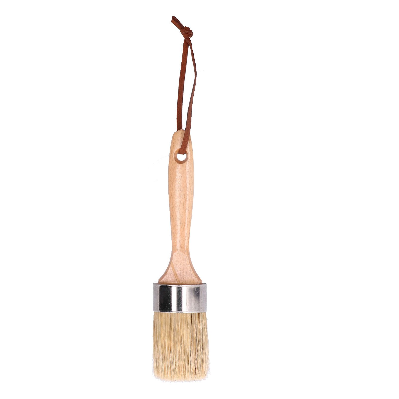 2in Round Brush Chalk Paint Brush with Wooden Handle Painting and Waxing Tool view 2