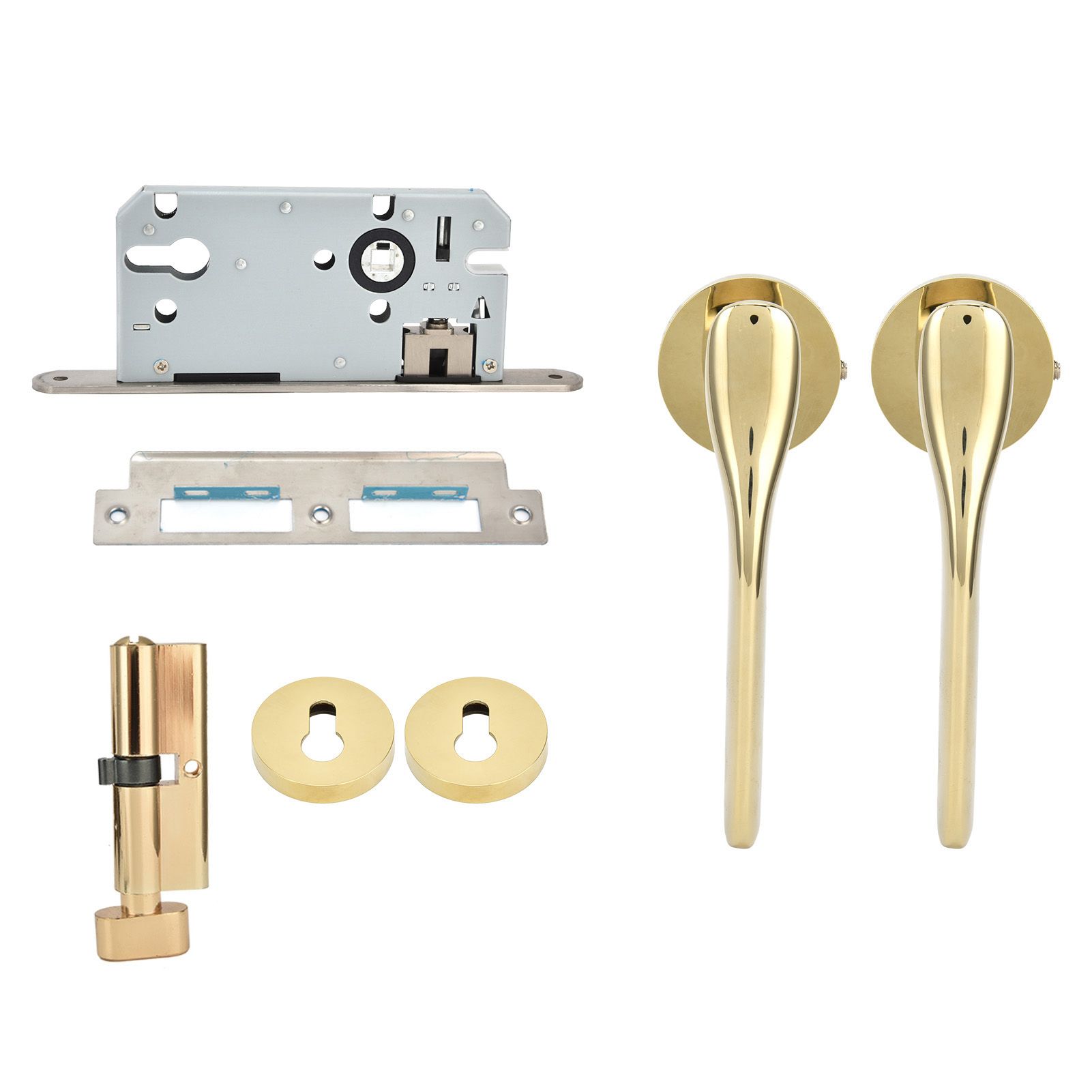Mechanical Door Lock with Handle Set Modern Interior Bedroom Door AntiTheft