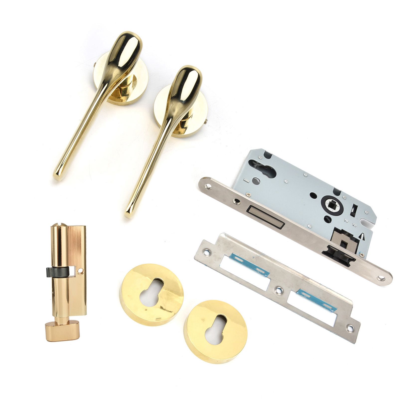 Mechanical Door Lock with Handle Set Modern Interior Bedroom Door AntiTheft view 4