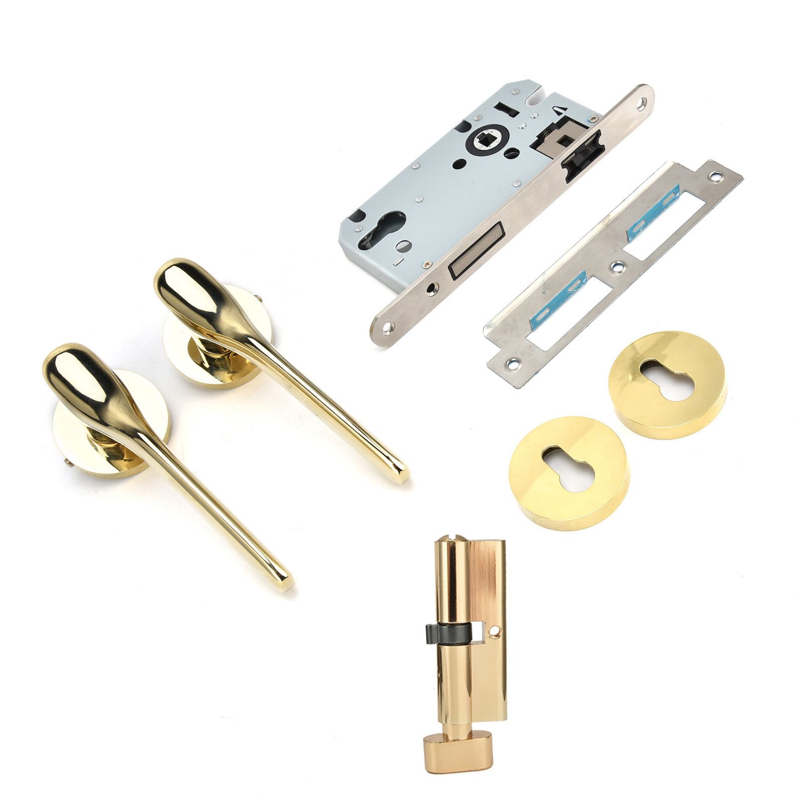 Mechanical Door Lock with Handle Set Modern Interior Bedroom Door AntiTheft view 5