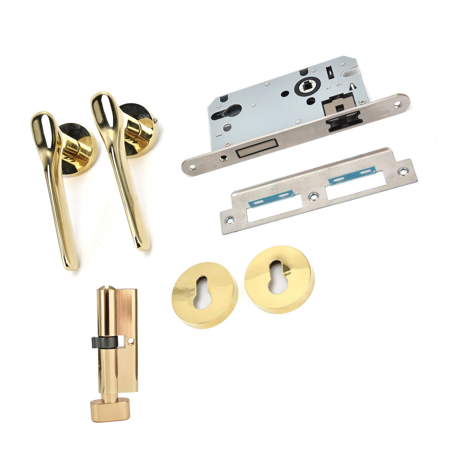 Mechanical Door Lock with Handle Set Modern Interior Bedroom Door AntiTheft view 6