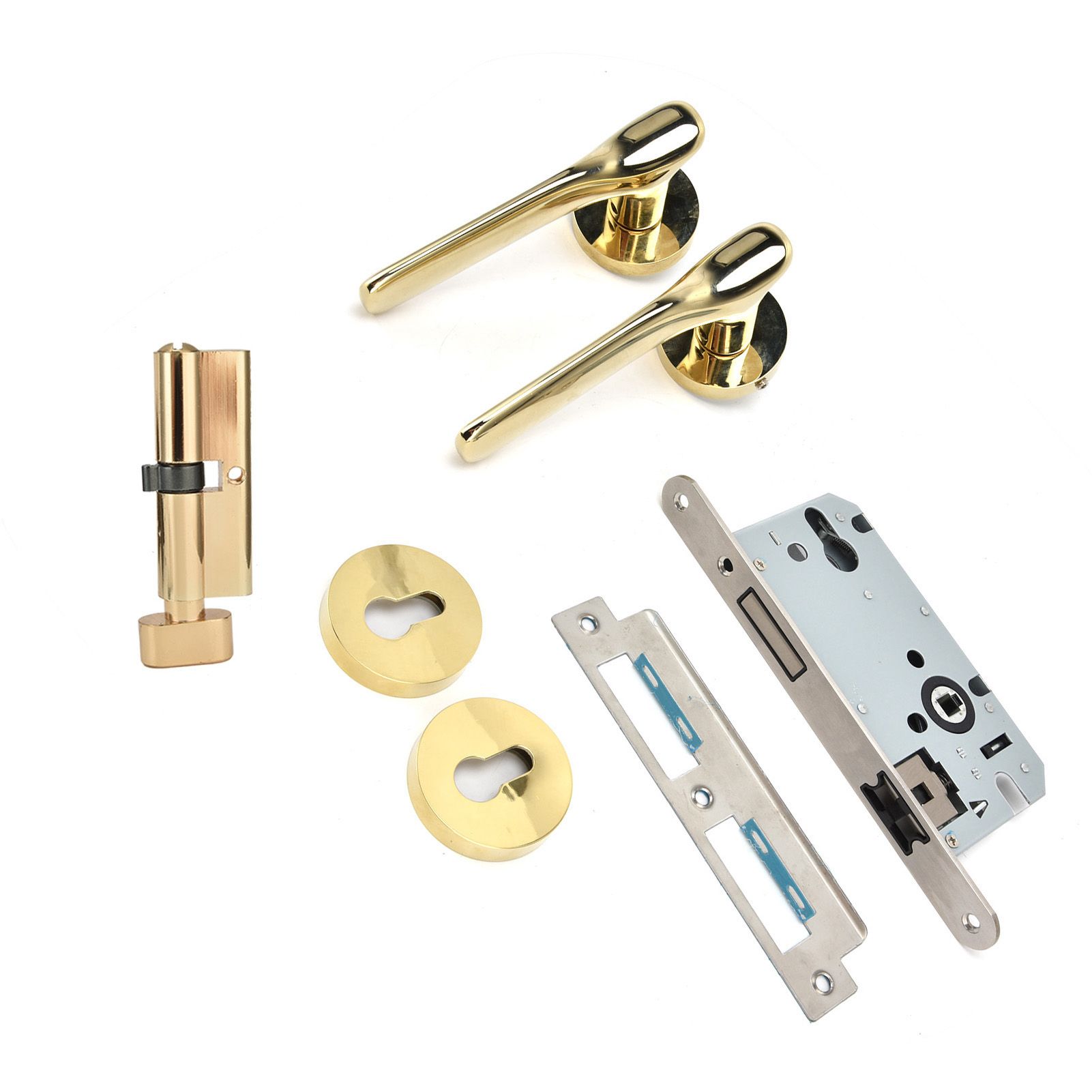 Mechanical Door Lock with Handle Set Modern Interior Bedroom Door AntiTheft view 7