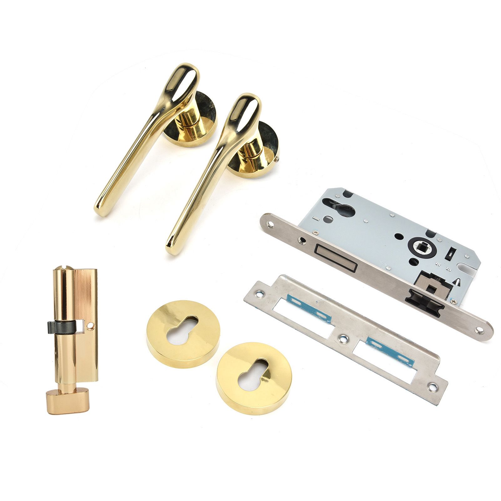 Mechanical Door Lock with Handle Set Modern Interior Bedroom Door AntiTheft view 8