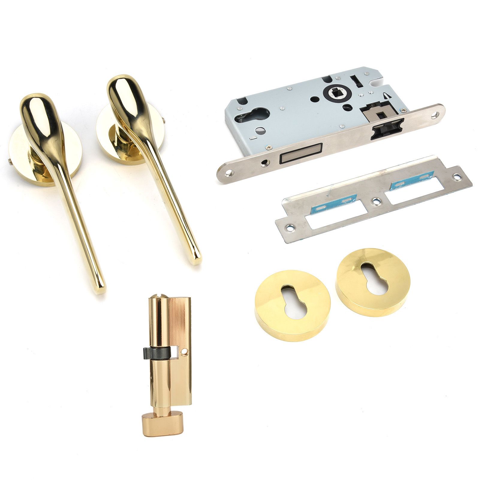 Mechanical Door Lock with Handle Set Modern Interior Bedroom Door AntiTheft view 9