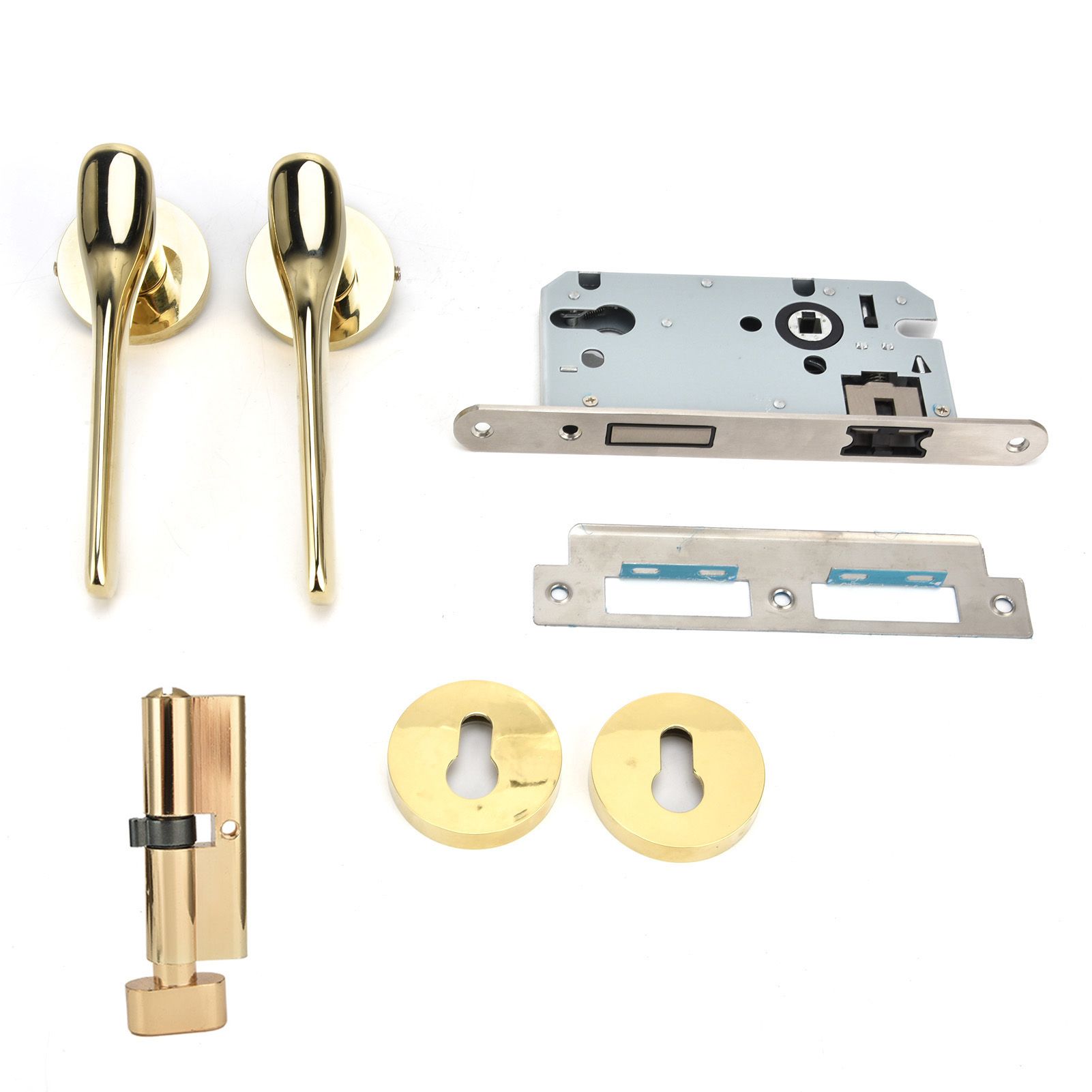 Mechanical Door Lock with Handle Set Modern Interior Bedroom Door AntiTheft view 10