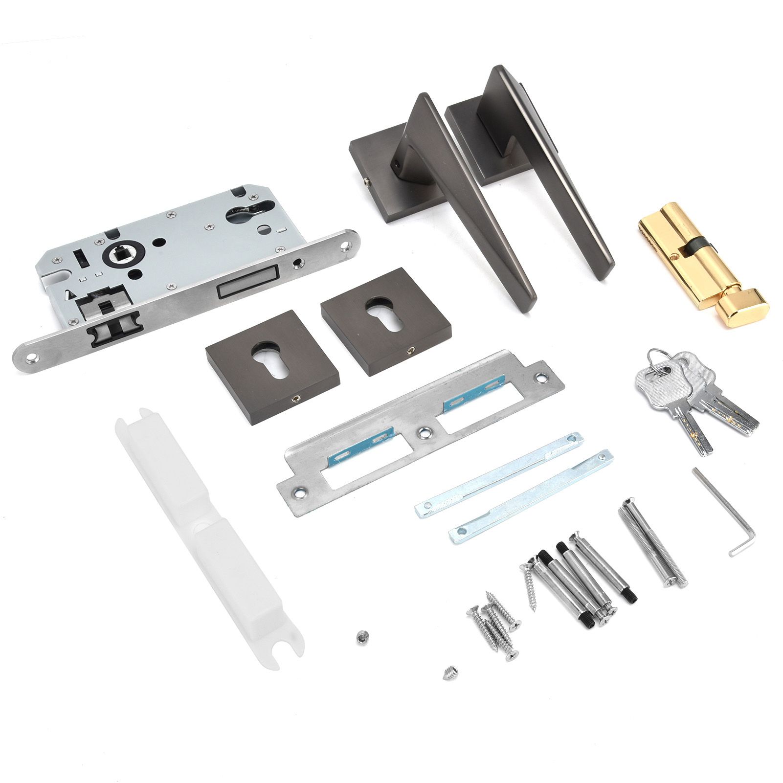 Split Door Lock Handle Kit Modern AntiTheft Door Lockset for Home Bedroom
