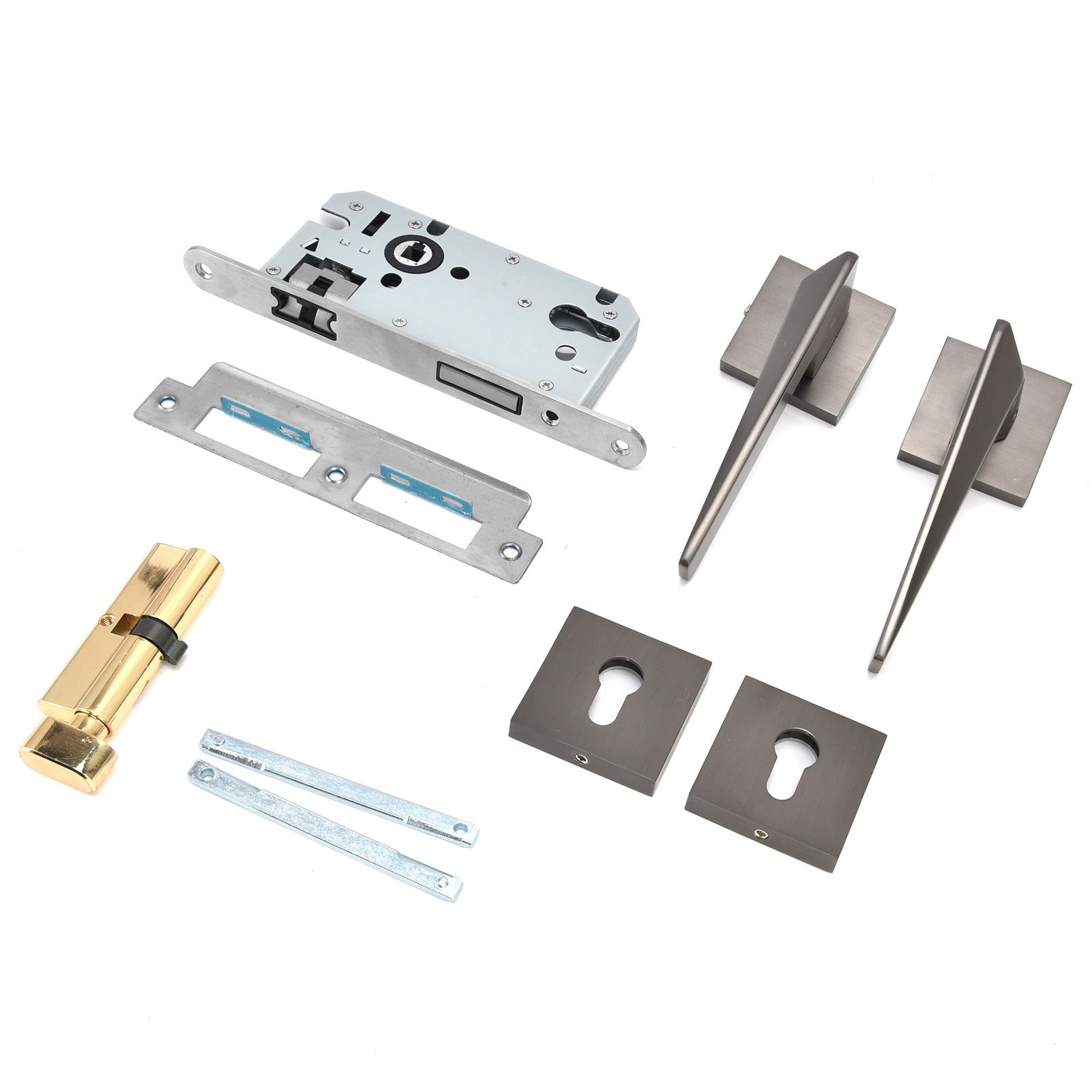 Split Door Lock Handle Kit Modern AntiTheft Door Lockset for Home Bedroom view 6