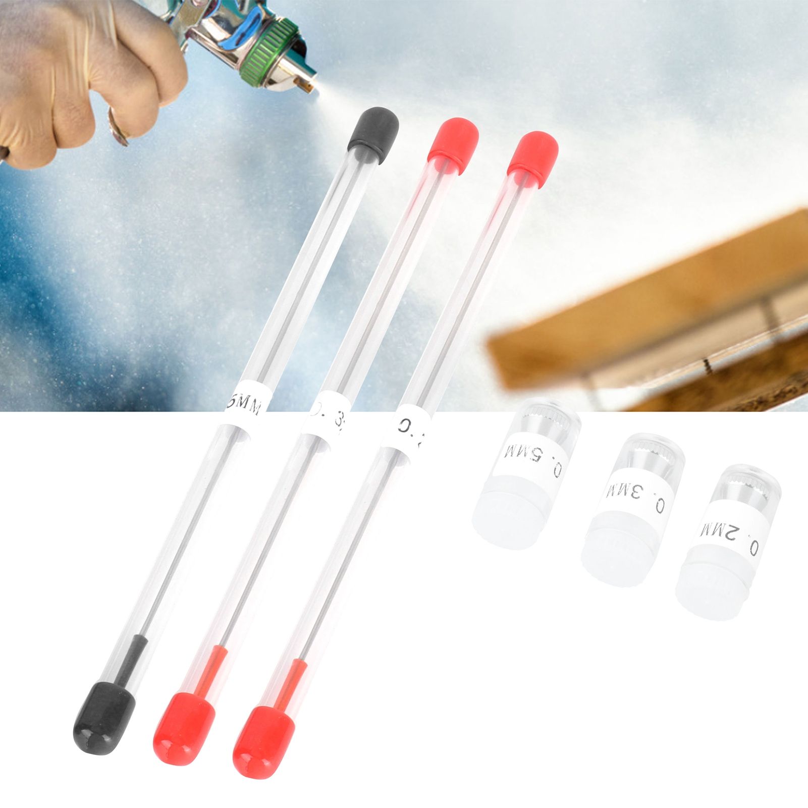0.2/0.3/0.5mm Airbrush Nozzle Airbrush Needle Nozzle Cap Replacement Parts for view 11