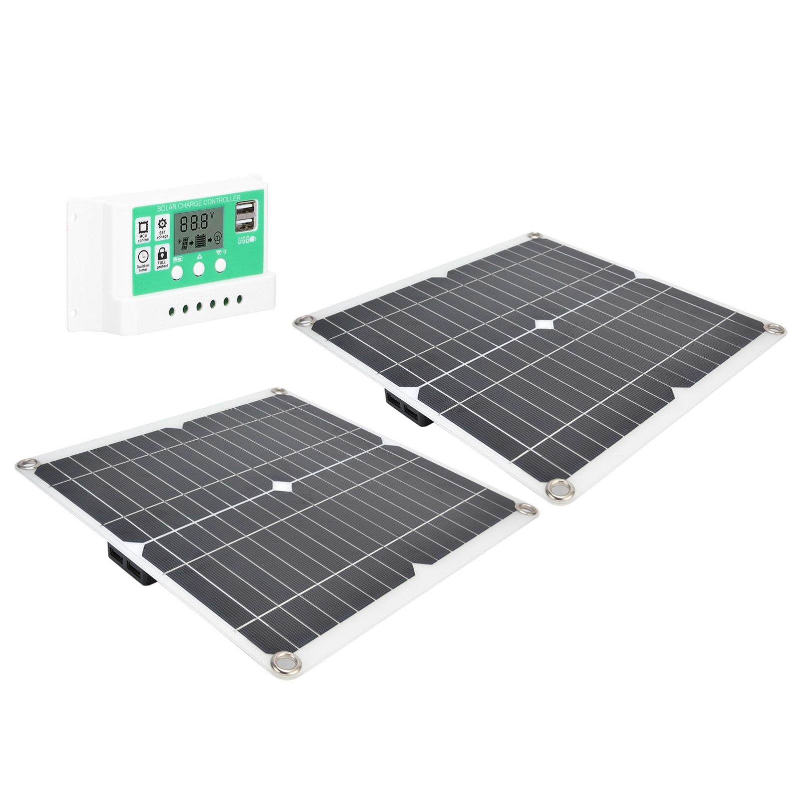 2Pcs 15W Solar Panel 30A Solar Charge Controller Cable Kit for Car Satellites view 8