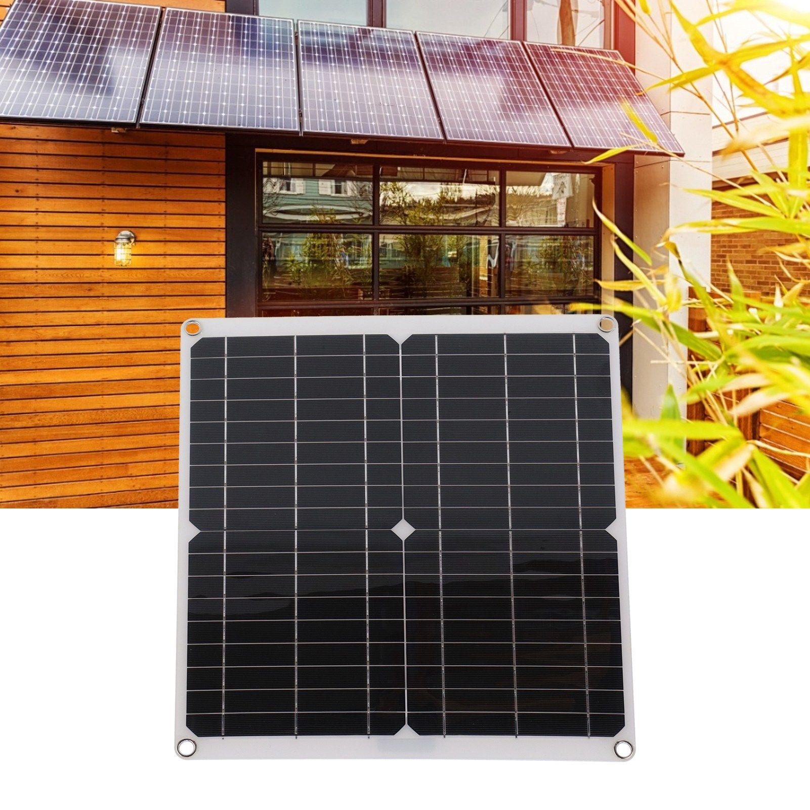 2Pcs 20V 25W Solar Panel 30A Solar Charge Controller Cable Set Photovoltaic view 12
