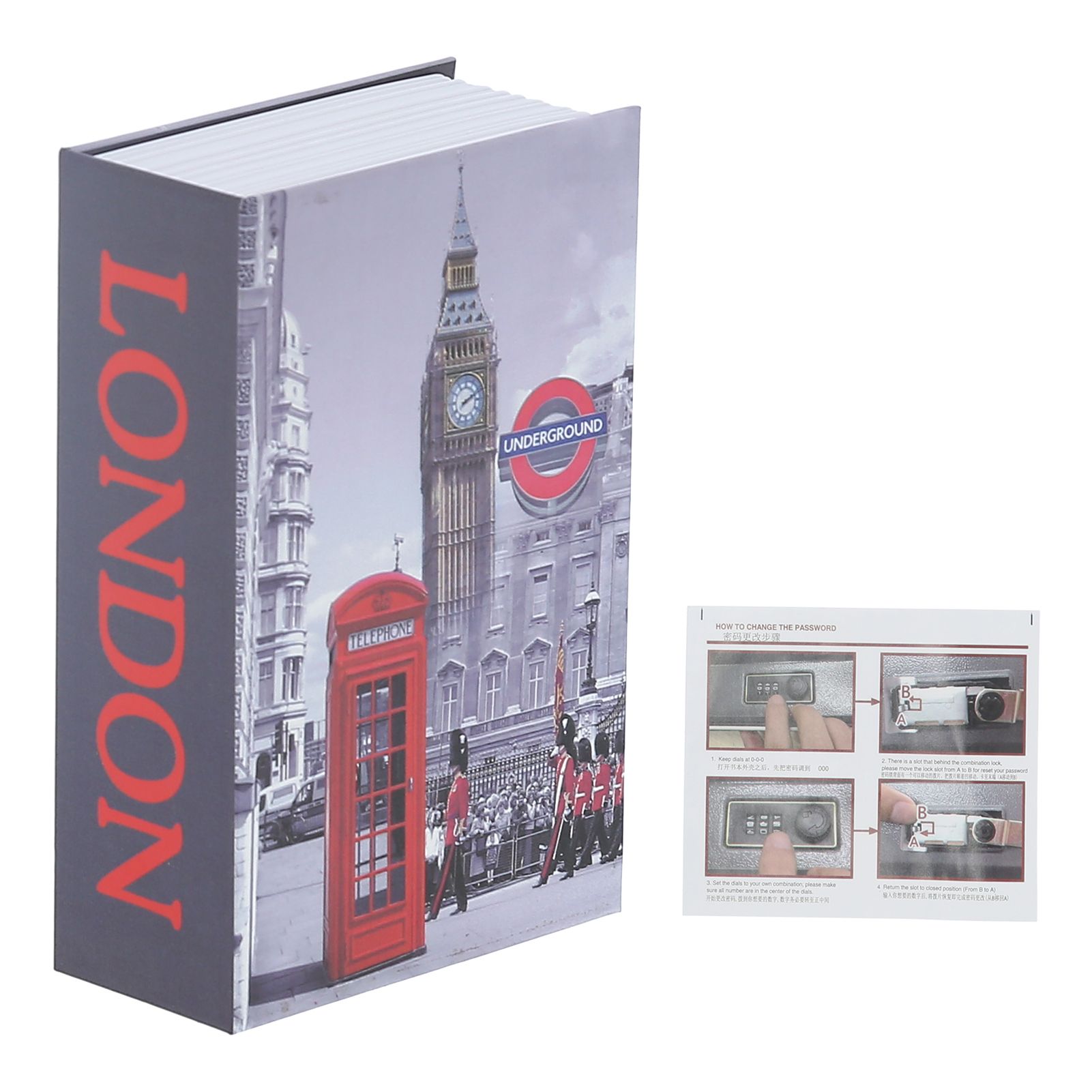 Imitation Book Shaped Safe Box Home Durable Safe Case for Home Office view 2