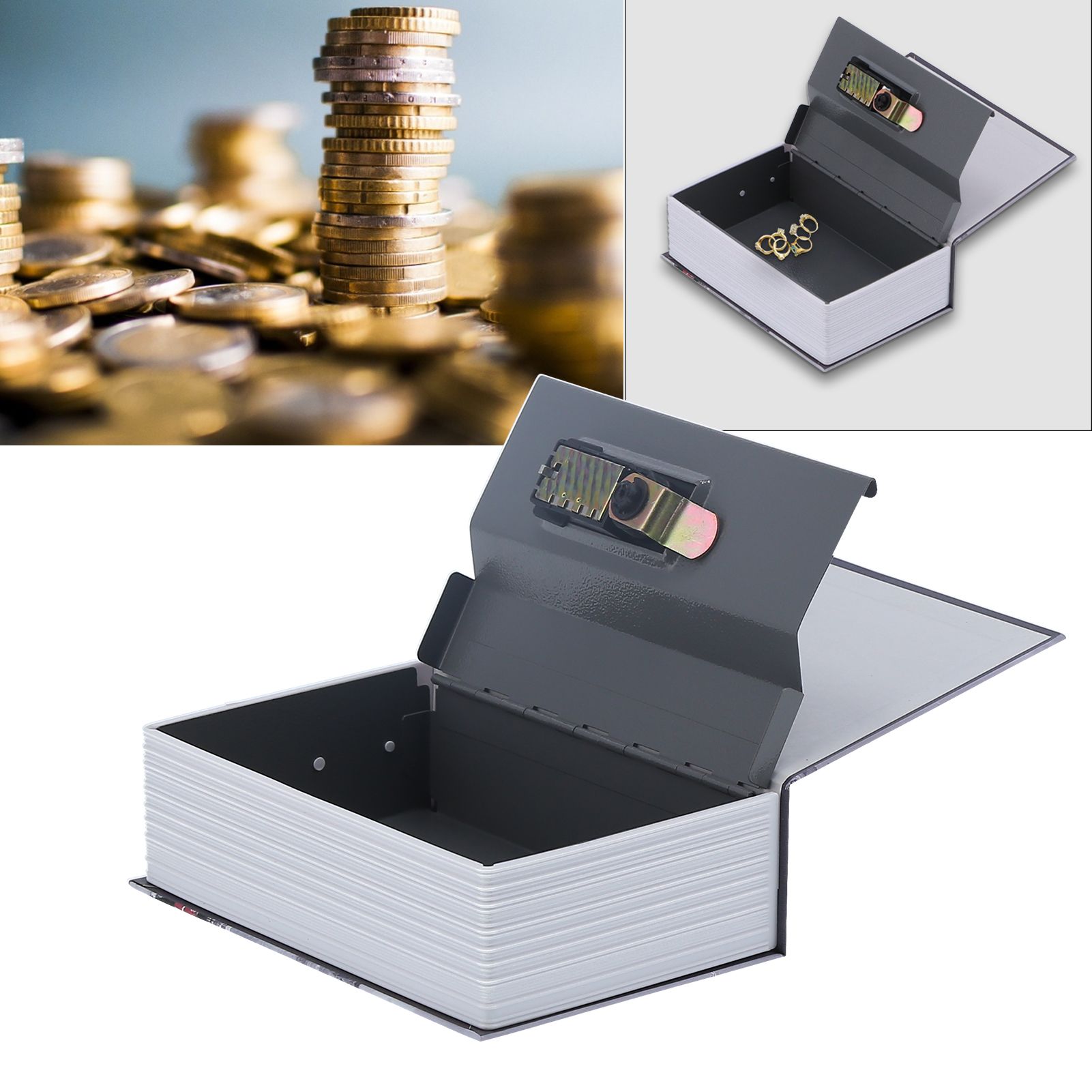 Imitation Book Shaped Safe Box Home Durable Safe Case for Home Office view 11