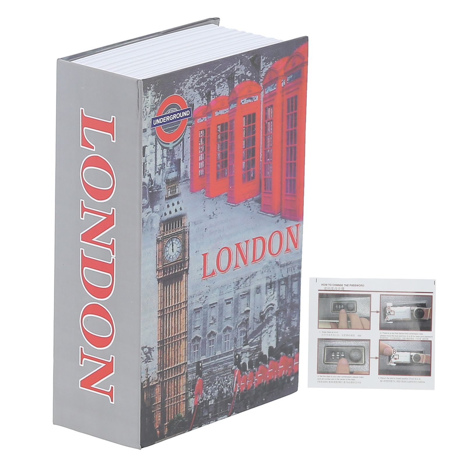 Innovative Book Safe Box Portable Simulation Book Shaped Safety Storage Box view 2