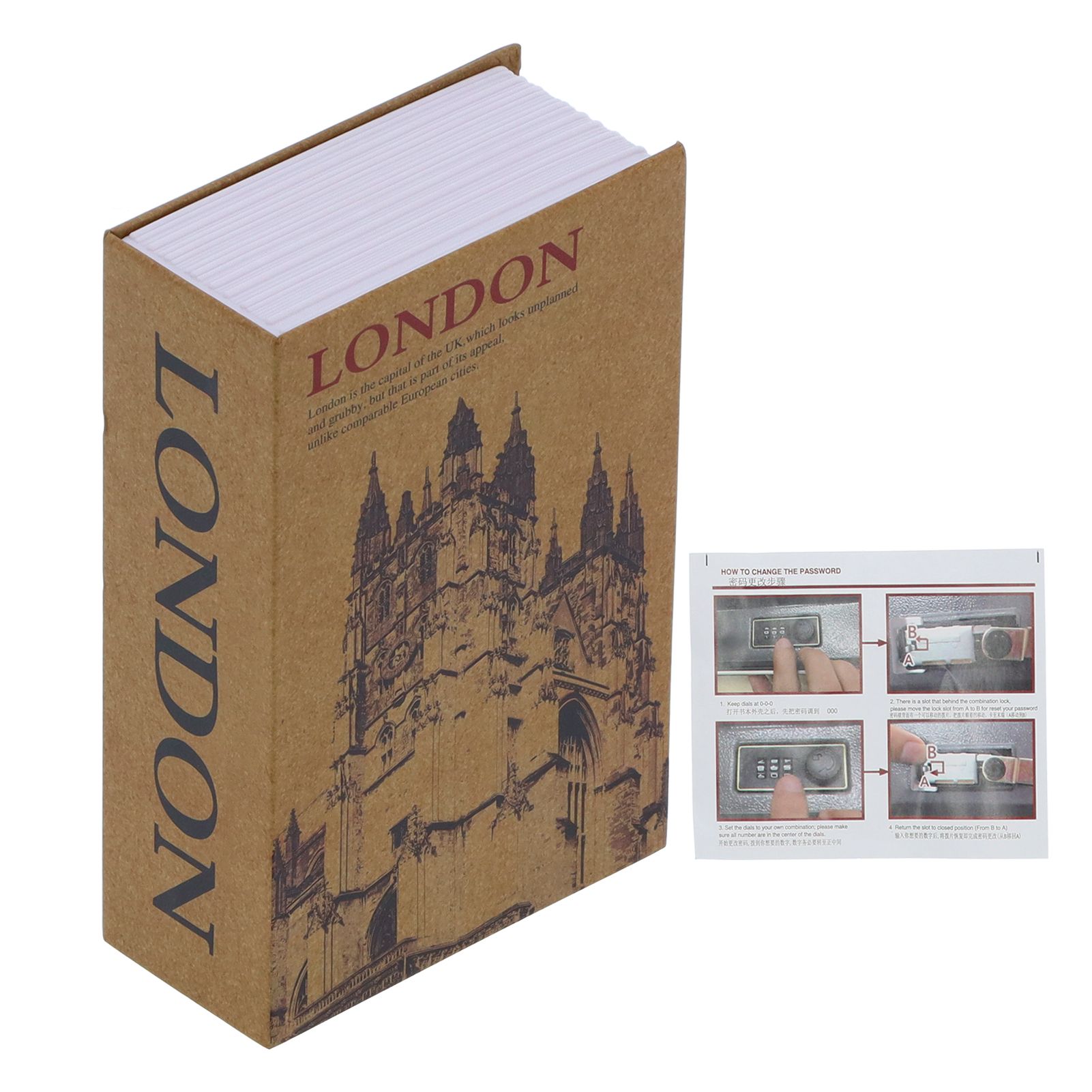 Mini Box Safe Box Simulation Book Shaped Money Storage Box for Storage view 2