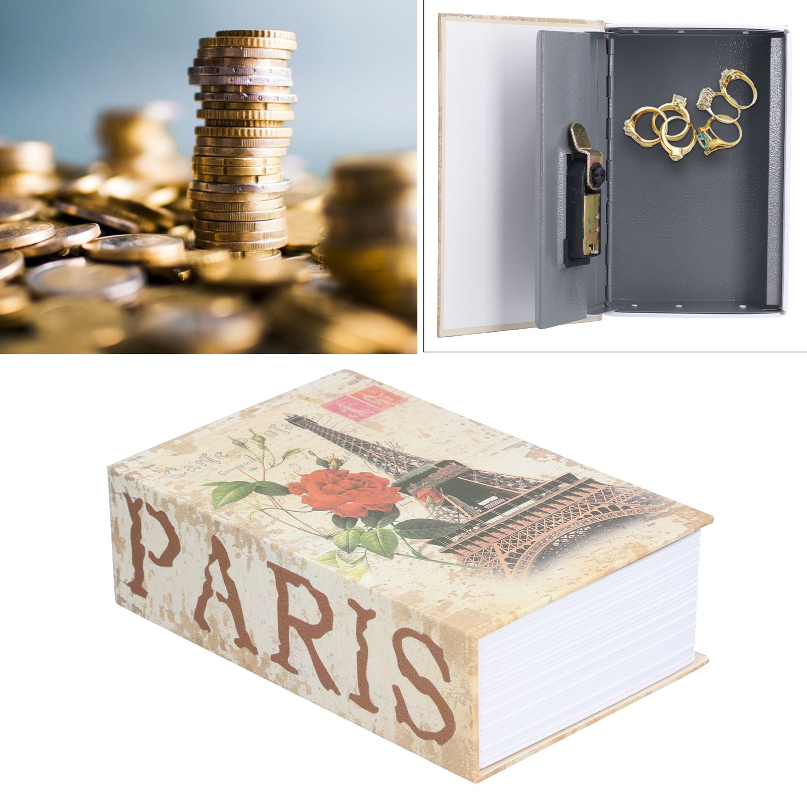 Innovative Mini Book Safe Stainless Steel Simulation Dictionary Safe Case for view 11