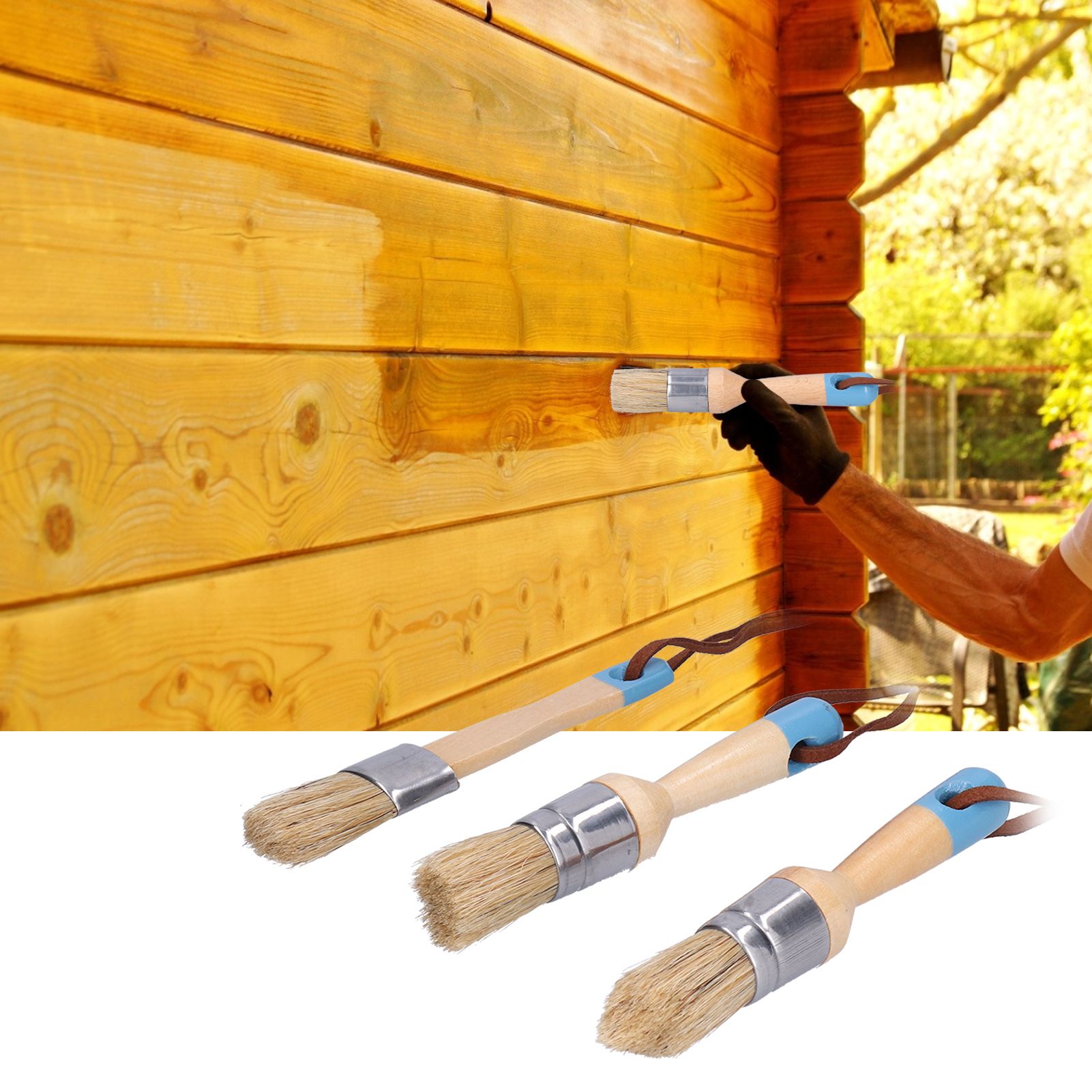 3PCS Paint Brush with Wooden Handle for Furniture Wall Painting Projects DIY view 12