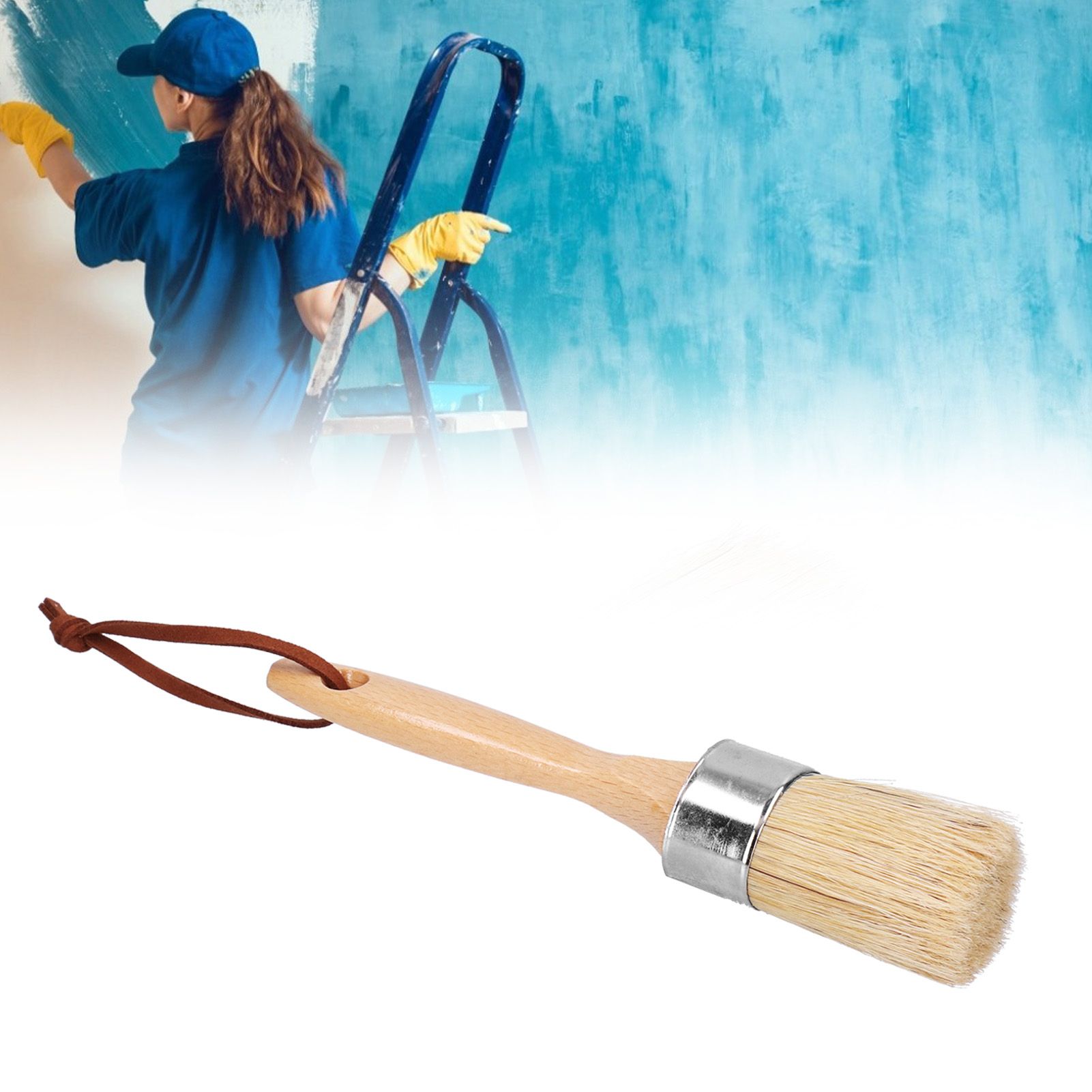 Oval Bristle Paint Brush Round Brush Furniture Paint Brush Scrubbing Brush view 12