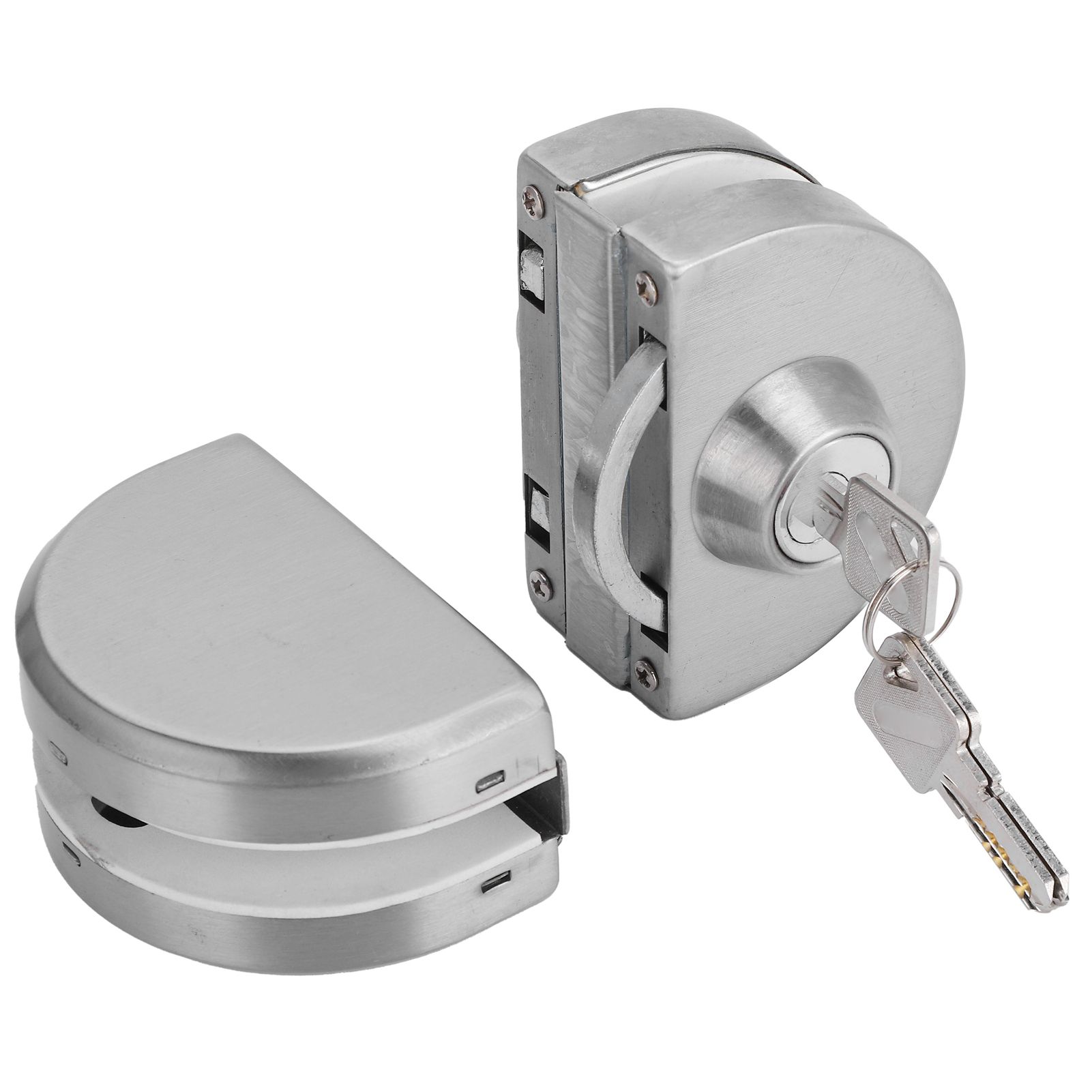 10‑12mm Thickness Glass Door Lock Stainless Steel Push Sliding Gate Lock with view 4