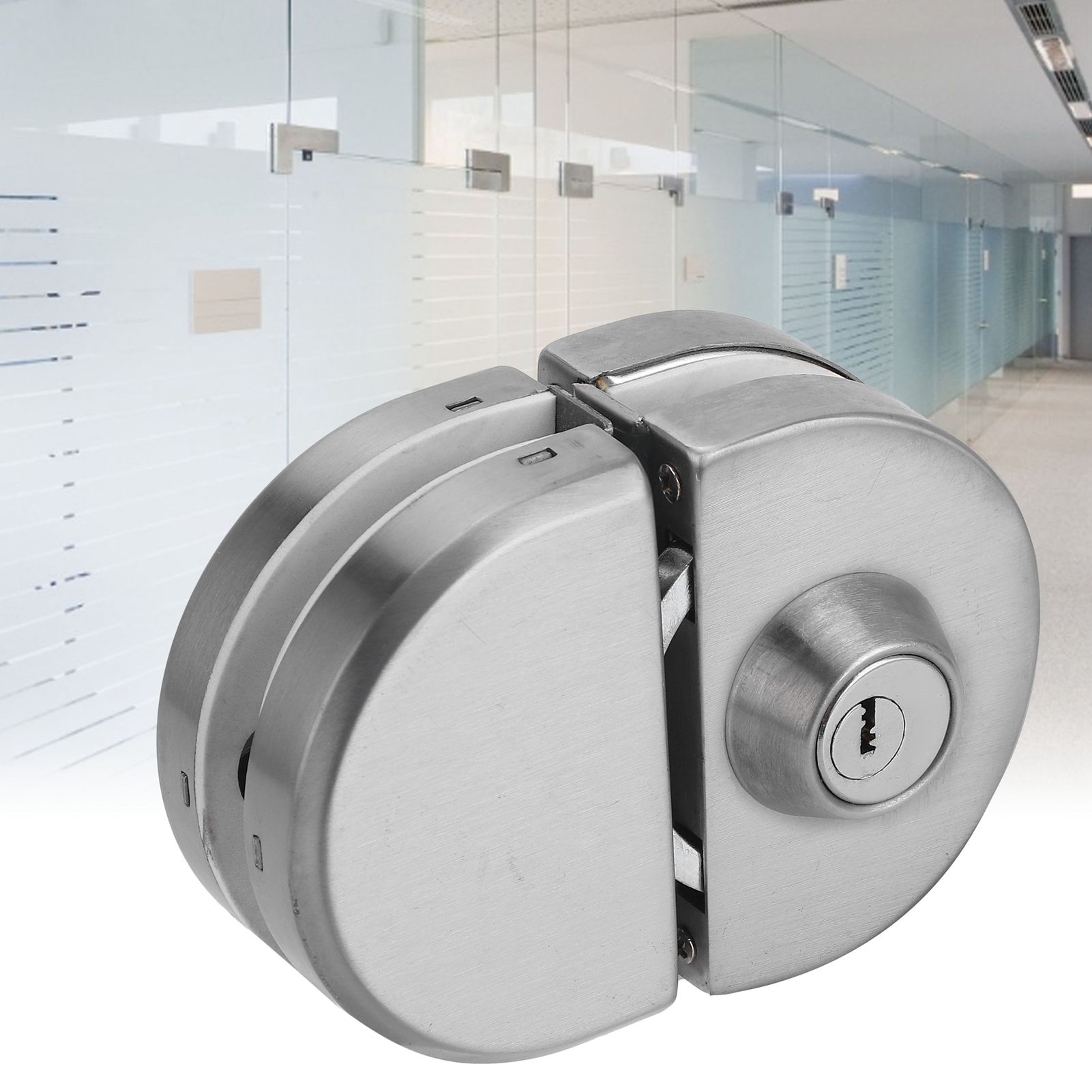 10‑12mm Thickness Glass Door Lock Stainless Steel Push Sliding Gate Lock with view 12