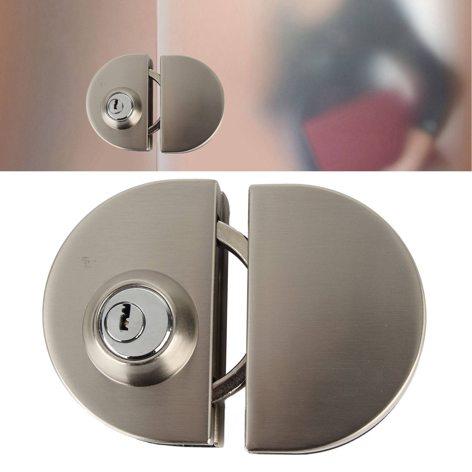 10‑12mm Thickness Glass Door Stainless Steel Lock Push Sliding Gate Lock with view 11